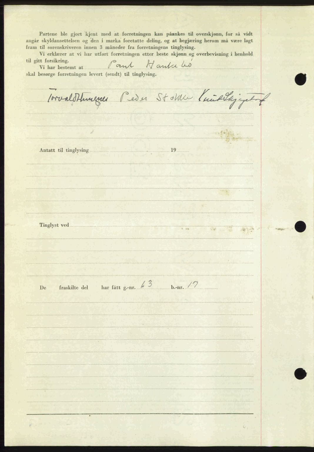 Romsdal sorenskriveri, SAT/A-4149/1/2/2C: Mortgage book no. A24, 1947-1947, Diary no: : 2295/1947