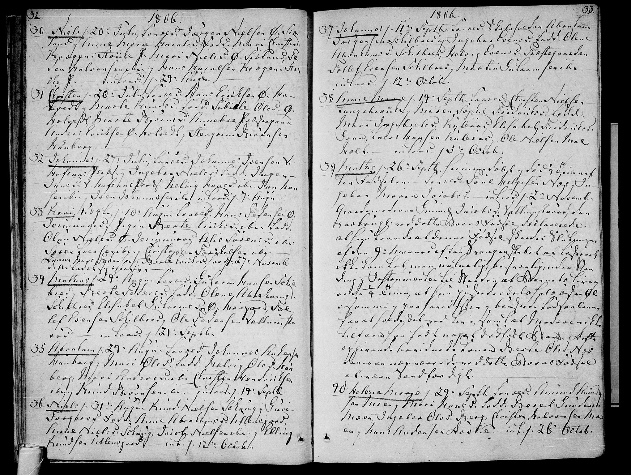 Andebu kirkebøker, AV/SAKO-A-336/F/Fa/L0003: Parish register (official) no. 3 /1, 1803-1828, p. 32-33