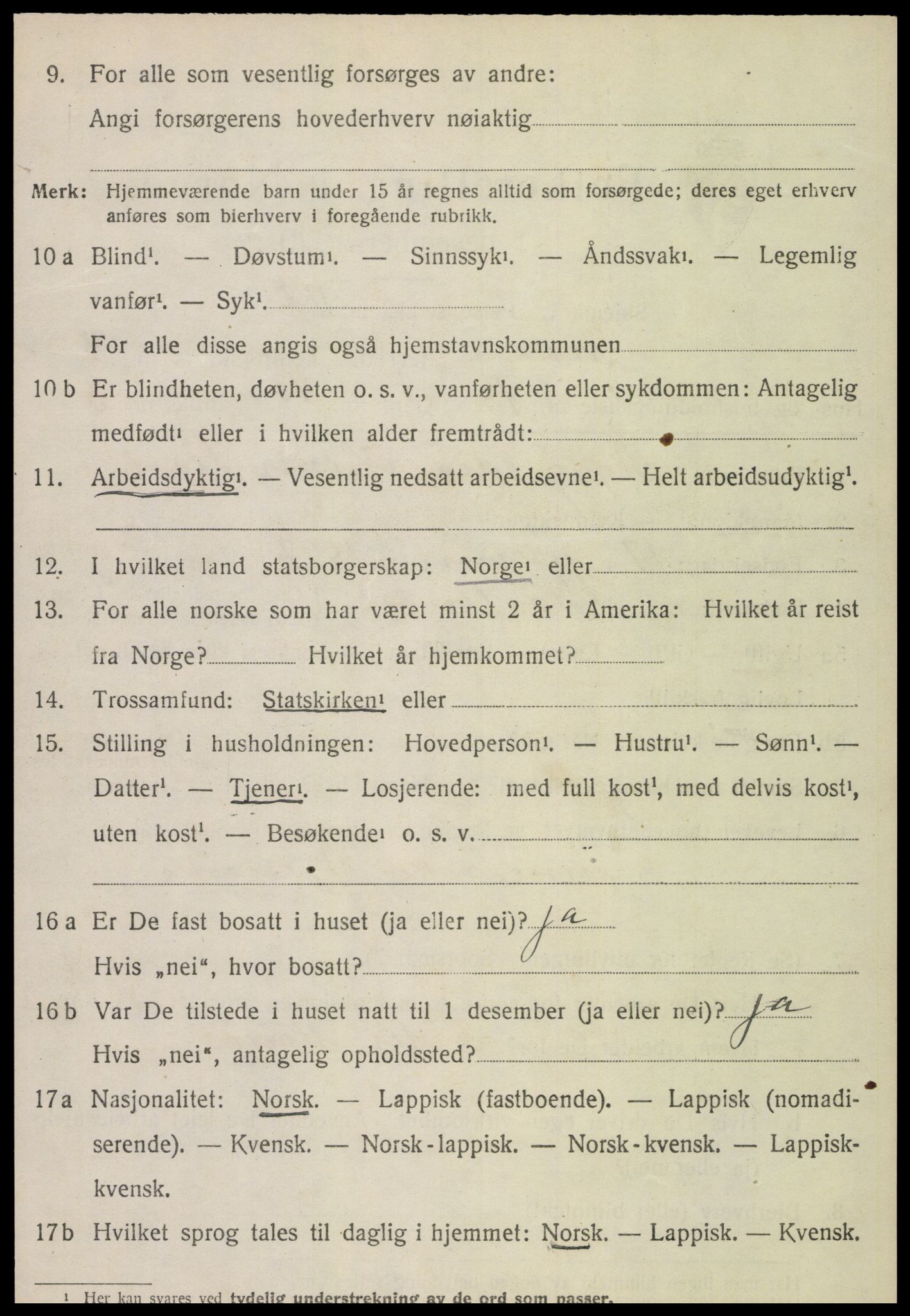 SAT, 1920 census for Snåsa, 1920, p. 3401