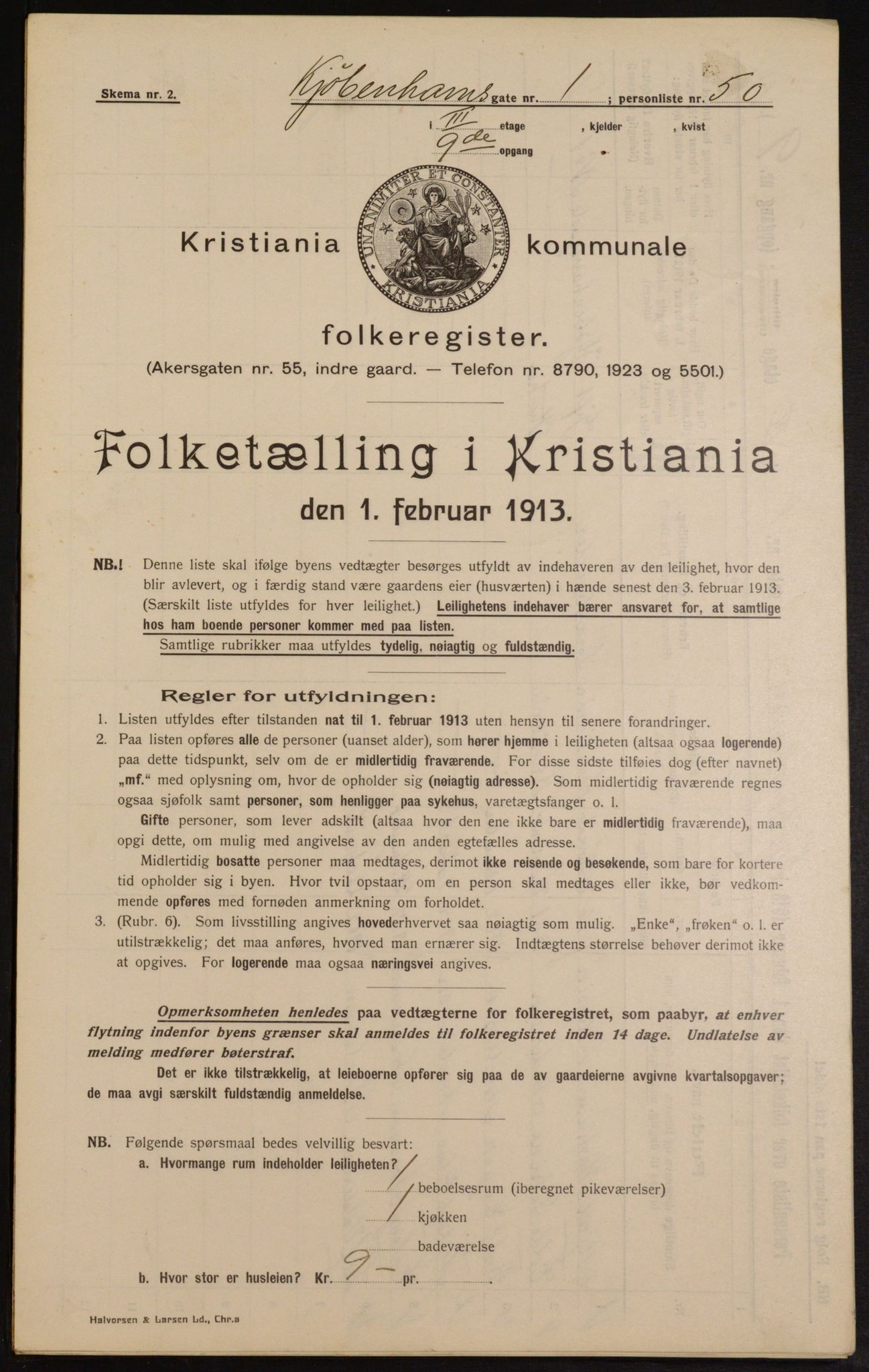 OBA, Municipal Census 1913 for Kristiania, 1913, p. 54724