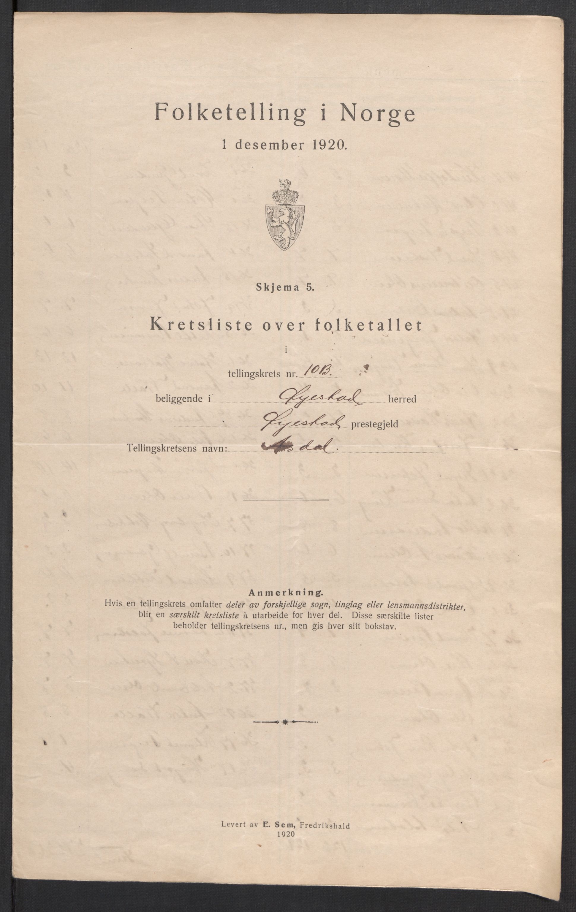 SAK, 1920 census for Øyestad, 1920, p. 33