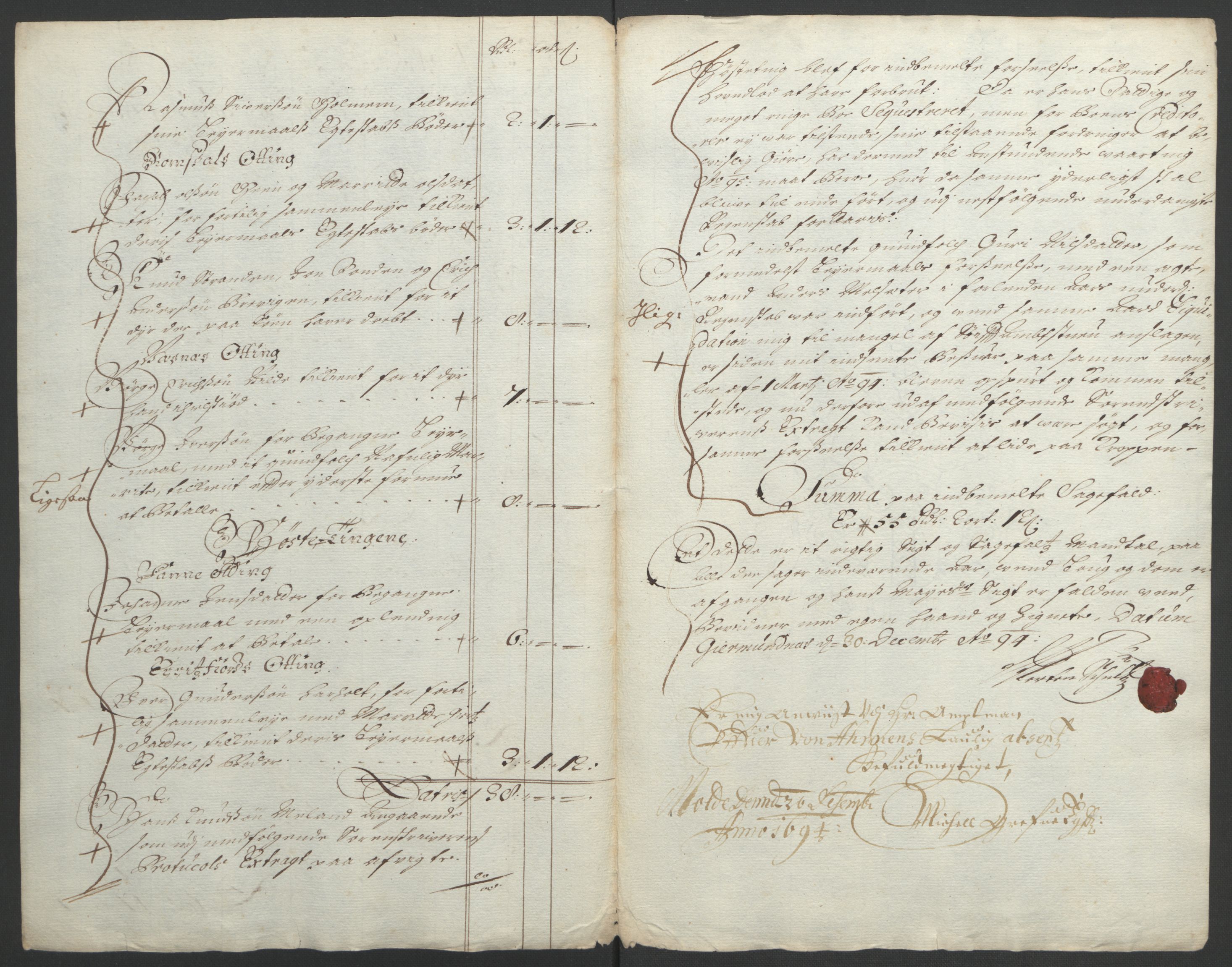 Rentekammeret inntil 1814, Reviderte regnskaper, Fogderegnskap, RA/EA-4092/R55/L3651: Fogderegnskap Romsdal, 1693-1694, p. 289