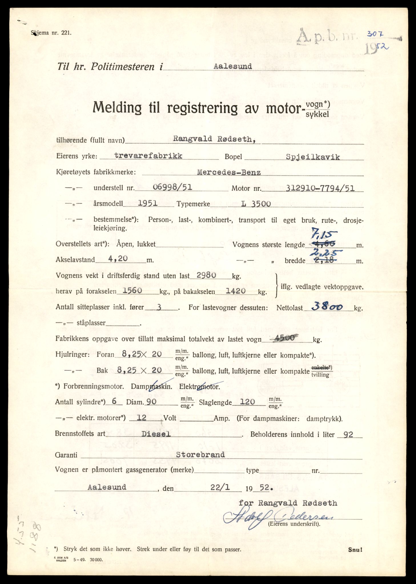 Møre og Romsdal vegkontor - Ålesund trafikkstasjon, AV/SAT-A-4099/F/Fe/L0033: Registreringskort for kjøretøy T 12151 - T 12474, 1927-1998, p. 3091