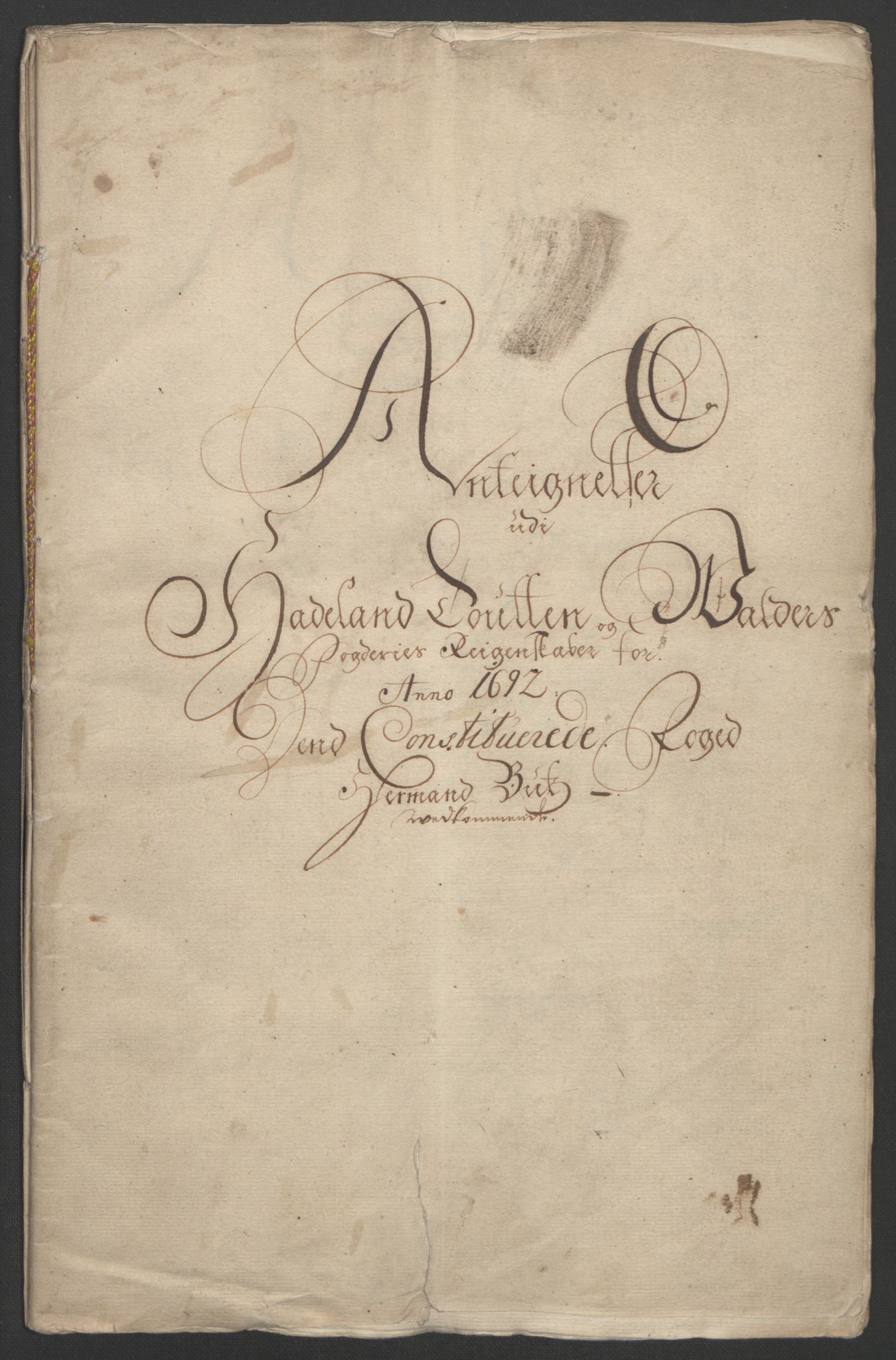 Rentekammeret inntil 1814, Reviderte regnskaper, Fogderegnskap, RA/EA-4092/R18/L1291: Fogderegnskap Hadeland, Toten og Valdres, 1692, p. 243