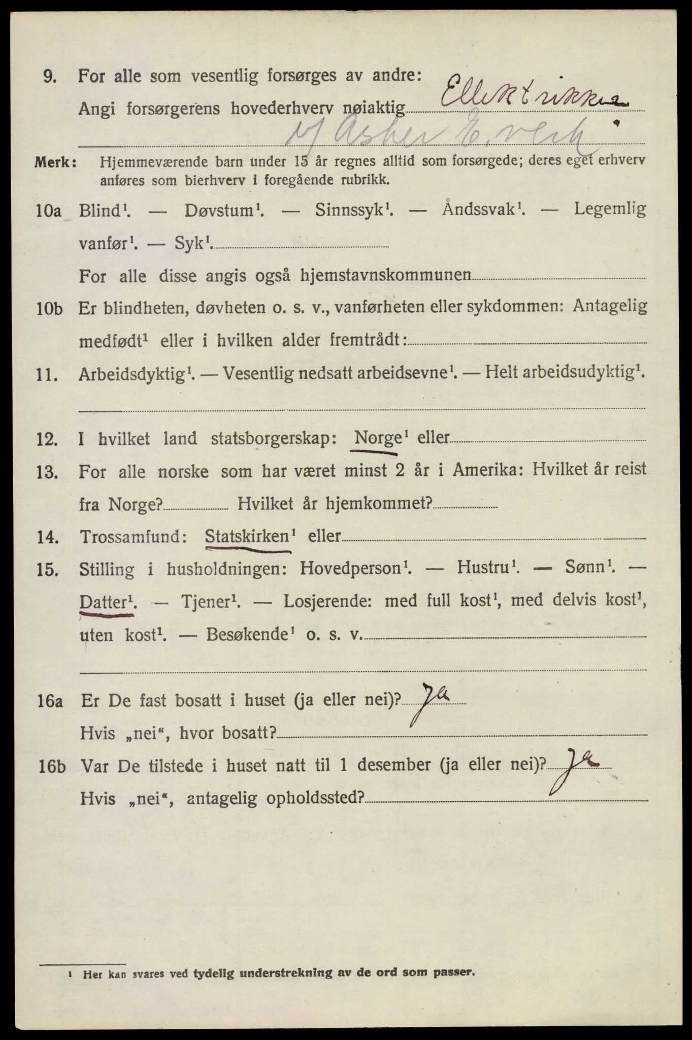 SAO, 1920 census for Asker, 1920, p. 3629