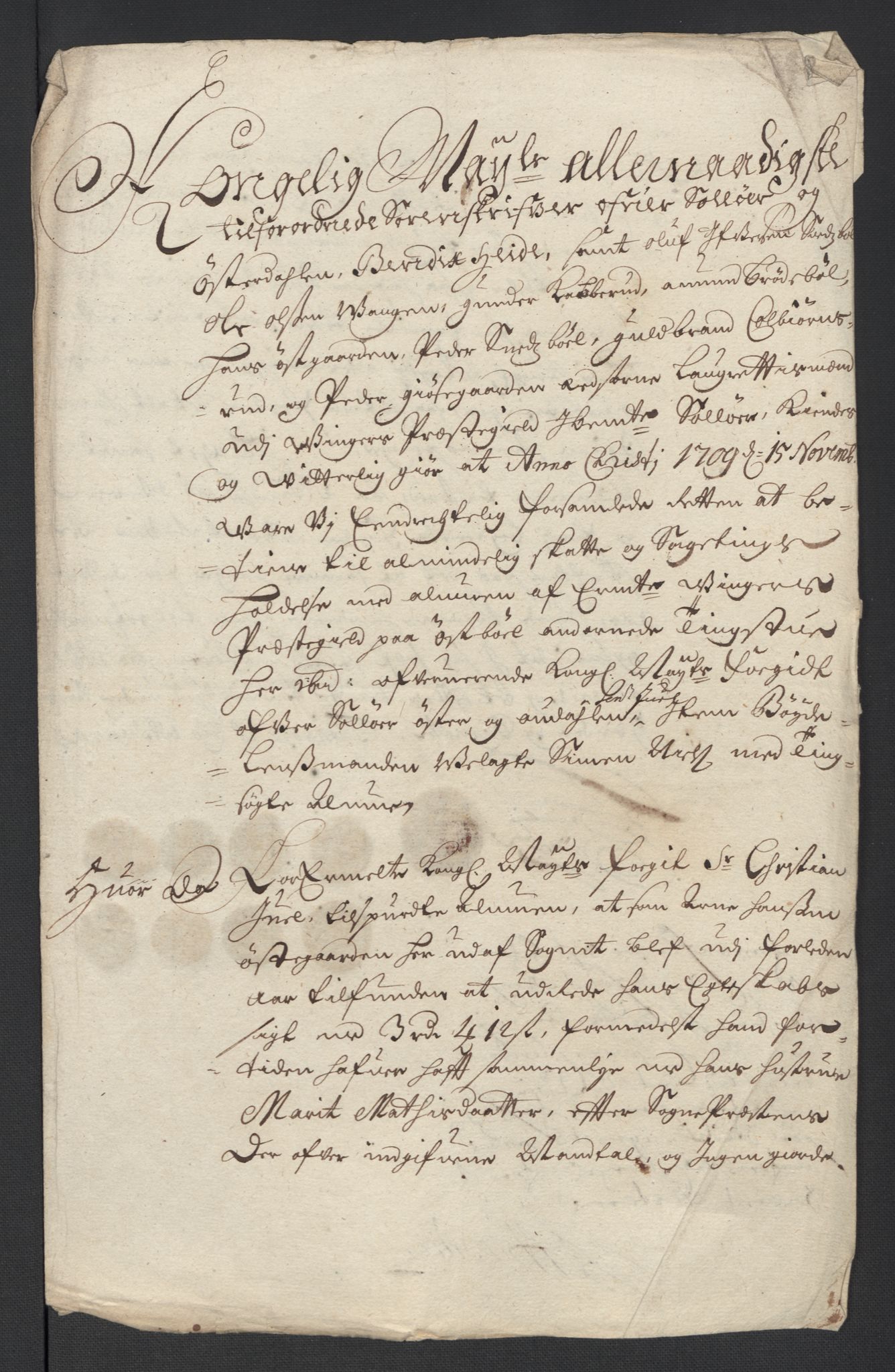 Rentekammeret inntil 1814, Reviderte regnskaper, Fogderegnskap, AV/RA-EA-4092/R13/L0846: Fogderegnskap Solør, Odal og Østerdal, 1709, p. 288