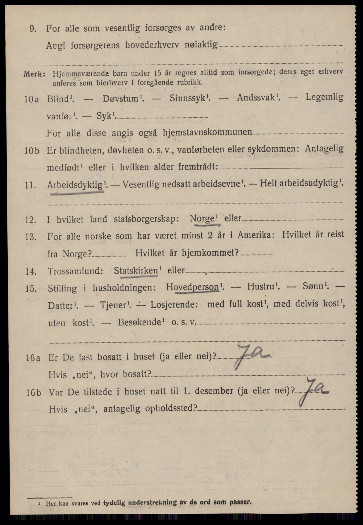 SAT, 1920 census for Borgund, 1920, p. 4611