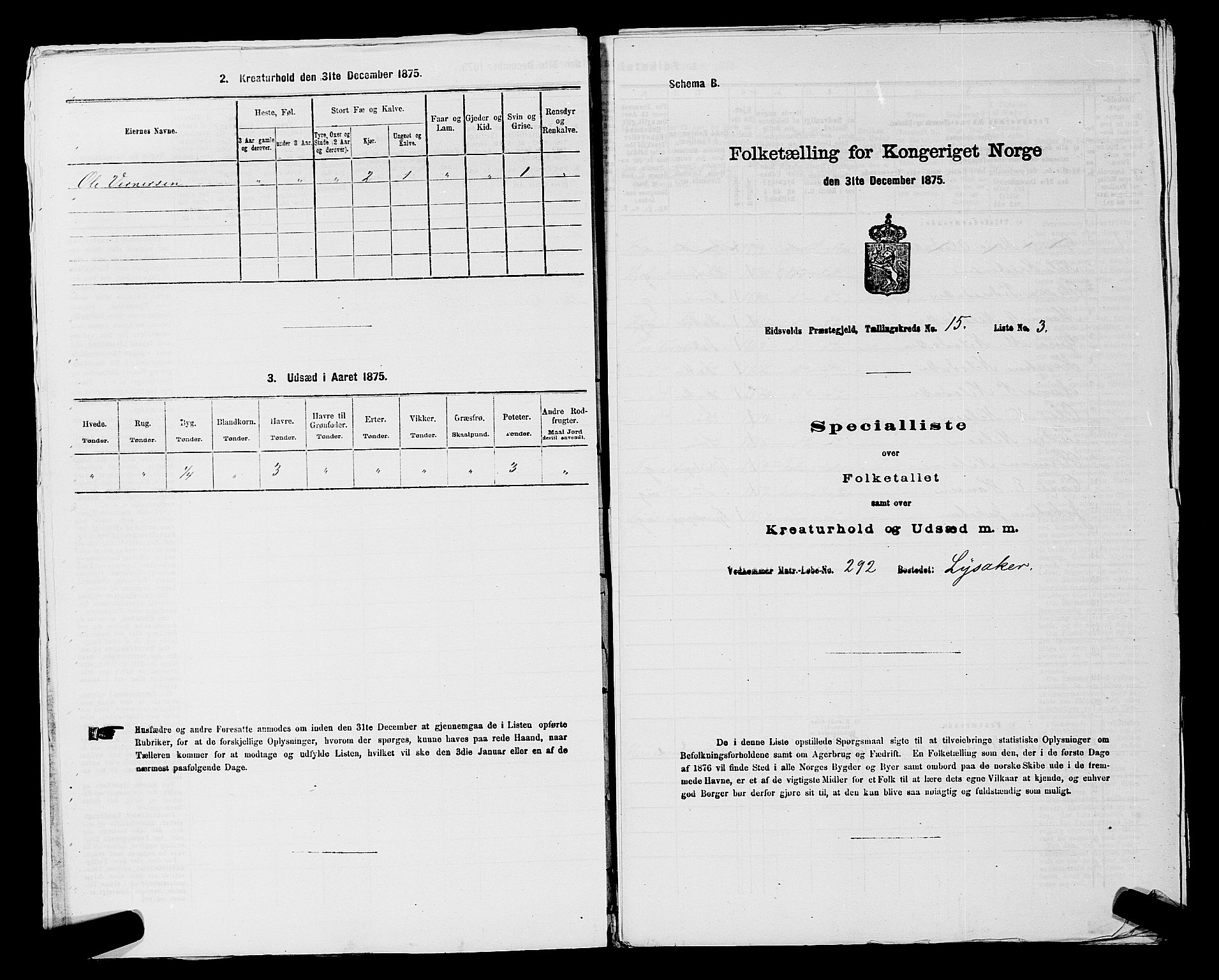 RA, 1875 census for 0237P Eidsvoll, 1875, p. 2465