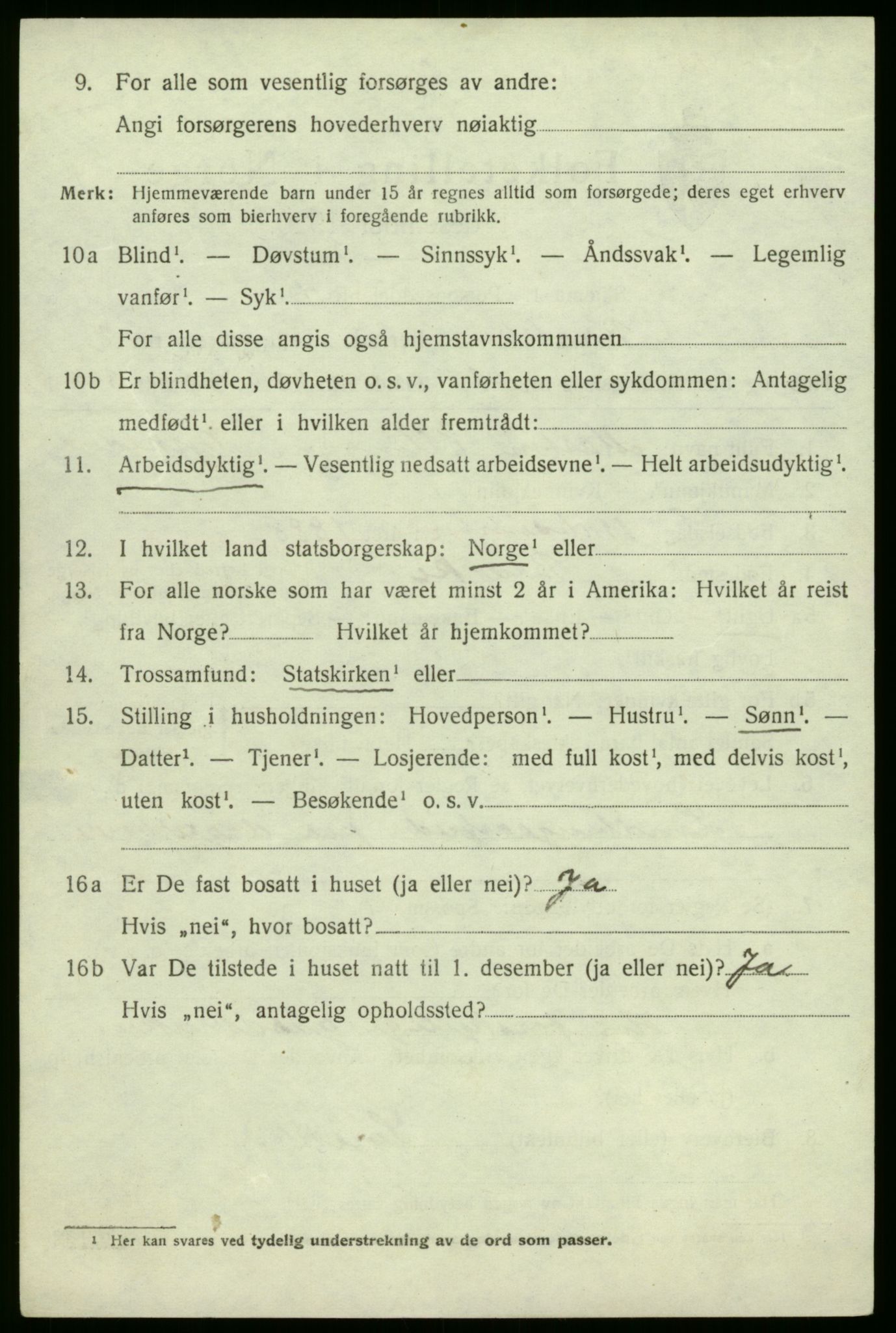 SAB, 1920 census for Brekke, 1920, p. 575