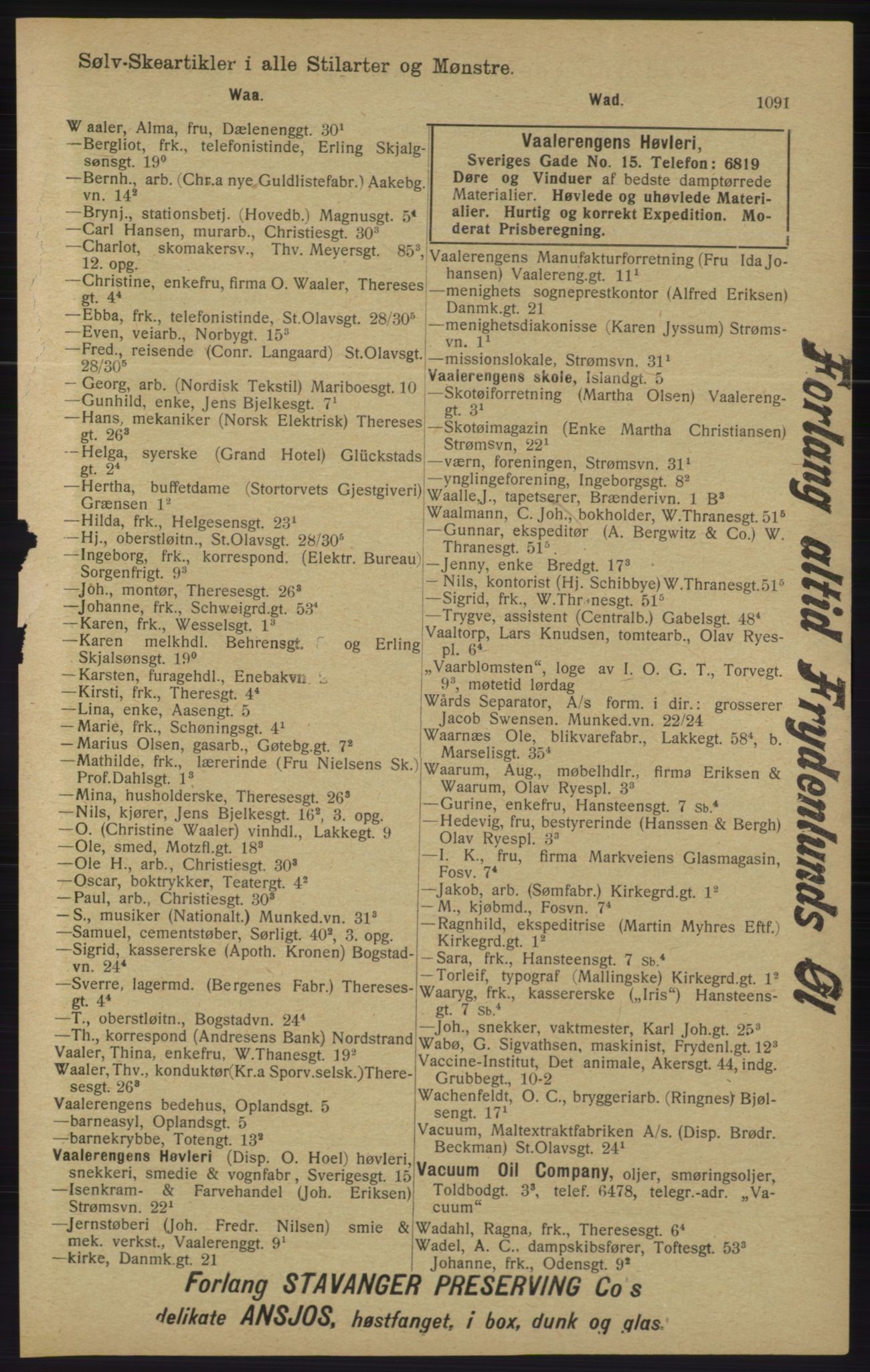 Kristiania/Oslo adressebok, PUBL/-, 1913, p. 1103