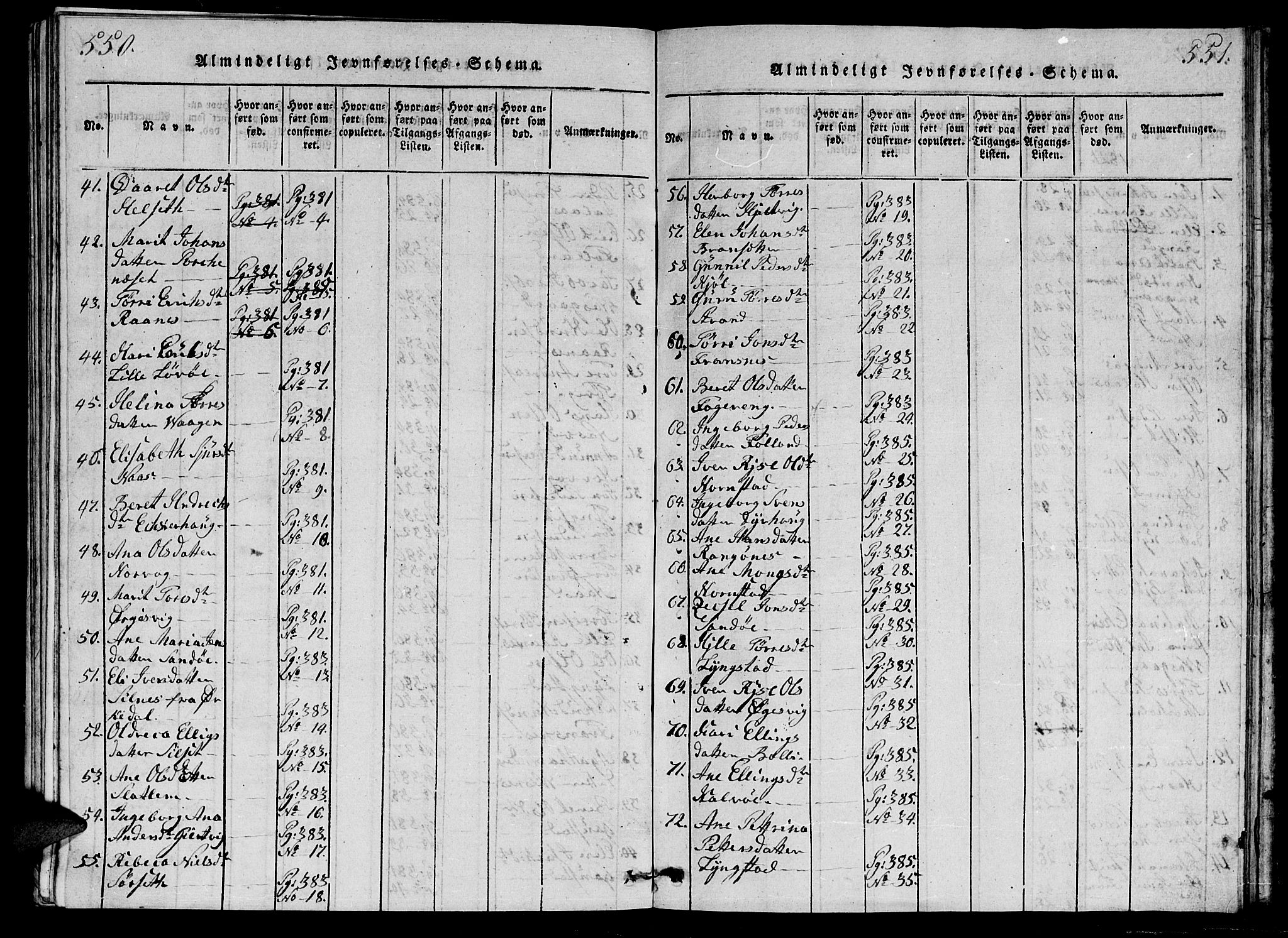 Ministerialprotokoller, klokkerbøker og fødselsregistre - Møre og Romsdal, SAT/A-1454/570/L0831: Parish register (official) no. 570A05, 1819-1829, p. 550-551