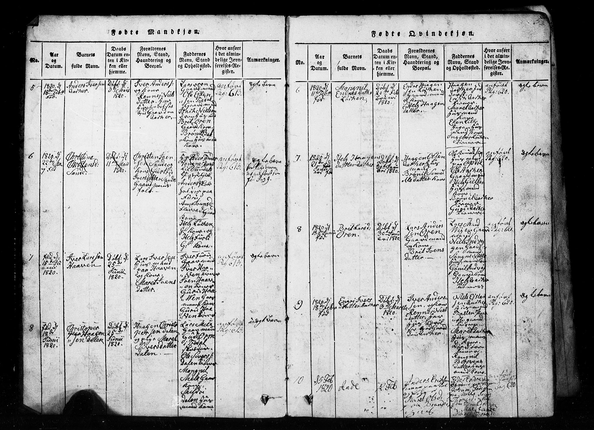 Ministerialprotokoller, klokkerbøker og fødselsregistre - Møre og Romsdal, AV/SAT-A-1454/590/L1016: Parish register (copy) no. 590C01, 1819-1838, p. 4-5