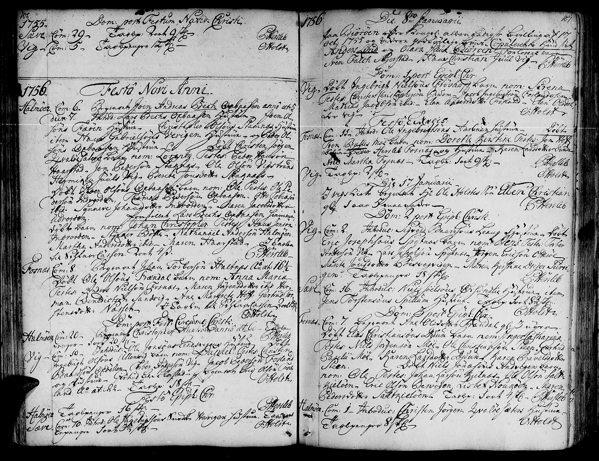 Ministerialprotokoller, klokkerbøker og fødselsregistre - Nord-Trøndelag, SAT/A-1458/773/L0607: Parish register (official) no. 773A01, 1751-1783, p. 106-107