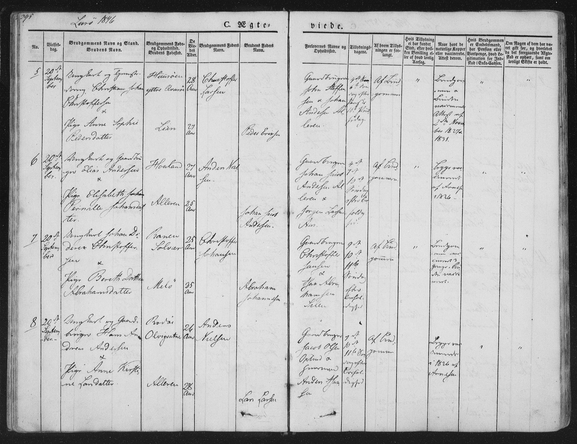 Ministerialprotokoller, klokkerbøker og fødselsregistre - Nordland, AV/SAT-A-1459/839/L0566: Parish register (official) no. 839A03, 1825-1862, p. 395