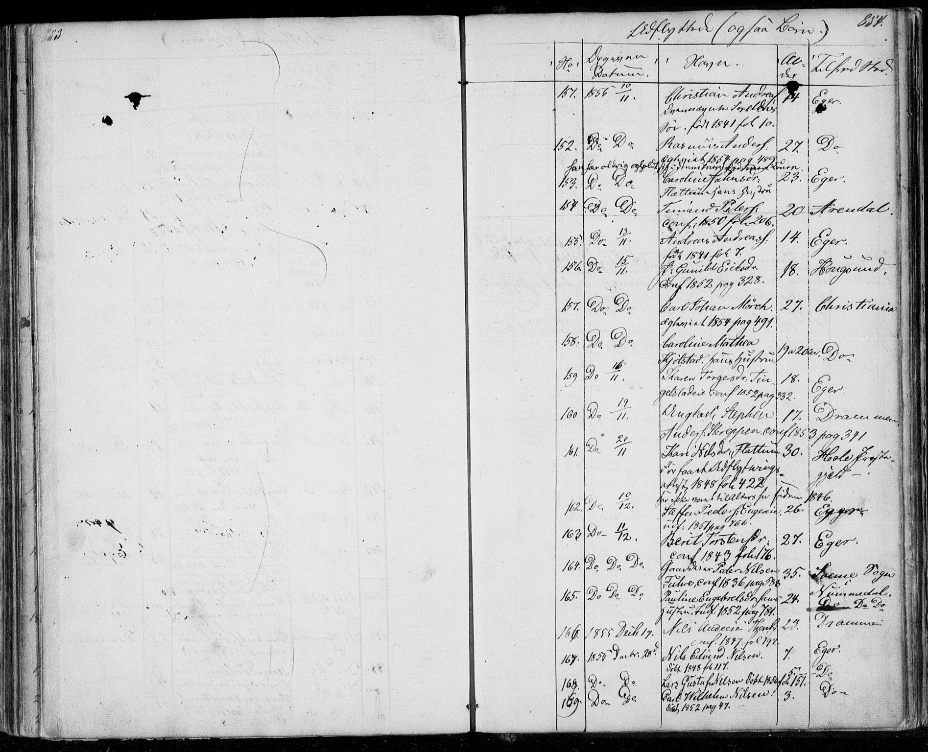 Modum kirkebøker, AV/SAKO-A-234/F/Fa/L0008: Parish register (official) no. 8, 1851-1859, p. 853-854