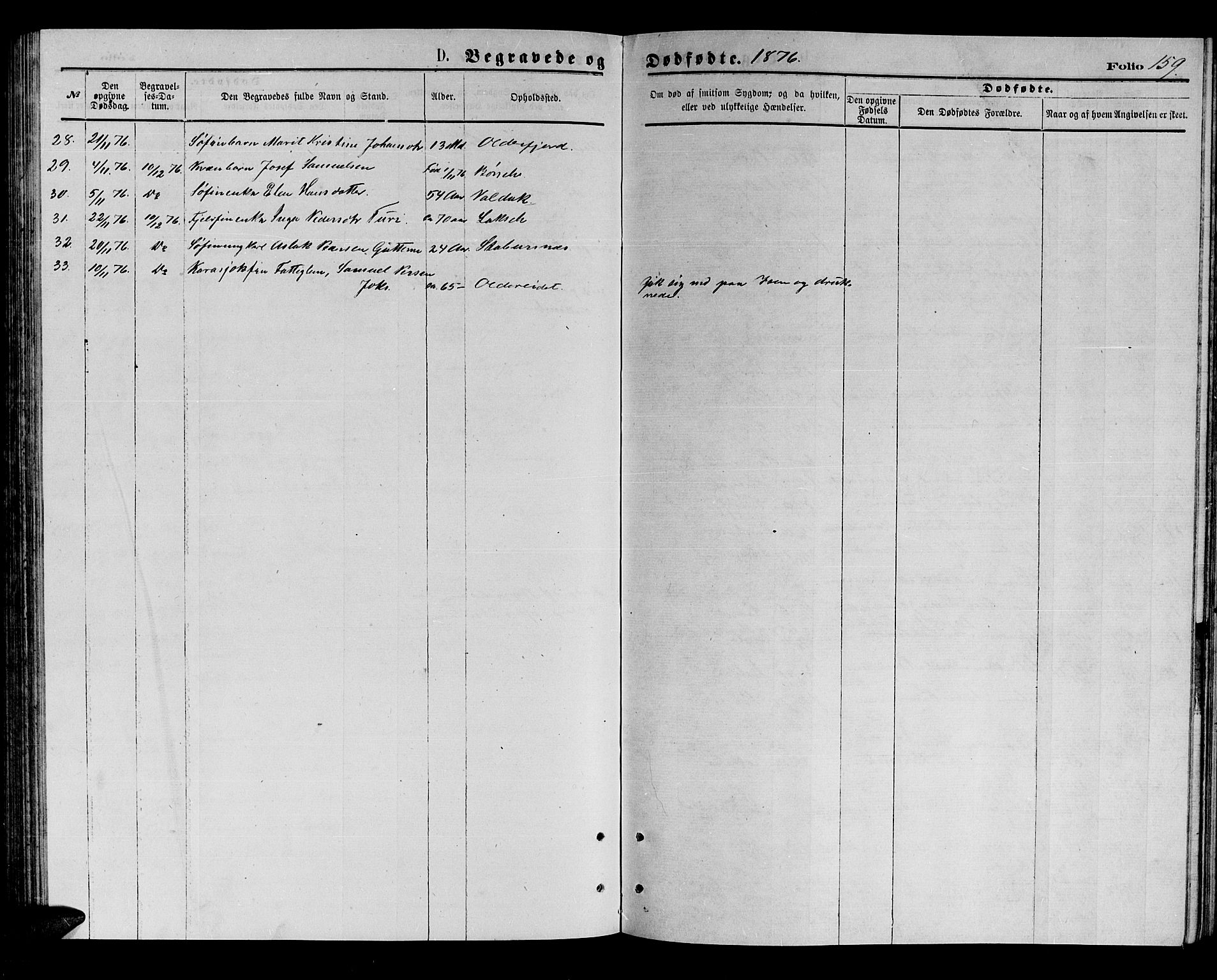 Kistrand/Porsanger sokneprestembete, AV/SATØ-S-1351/H/Hb/L0003.klokk: Parish register (copy) no. 3, 1874-1885, p. 159