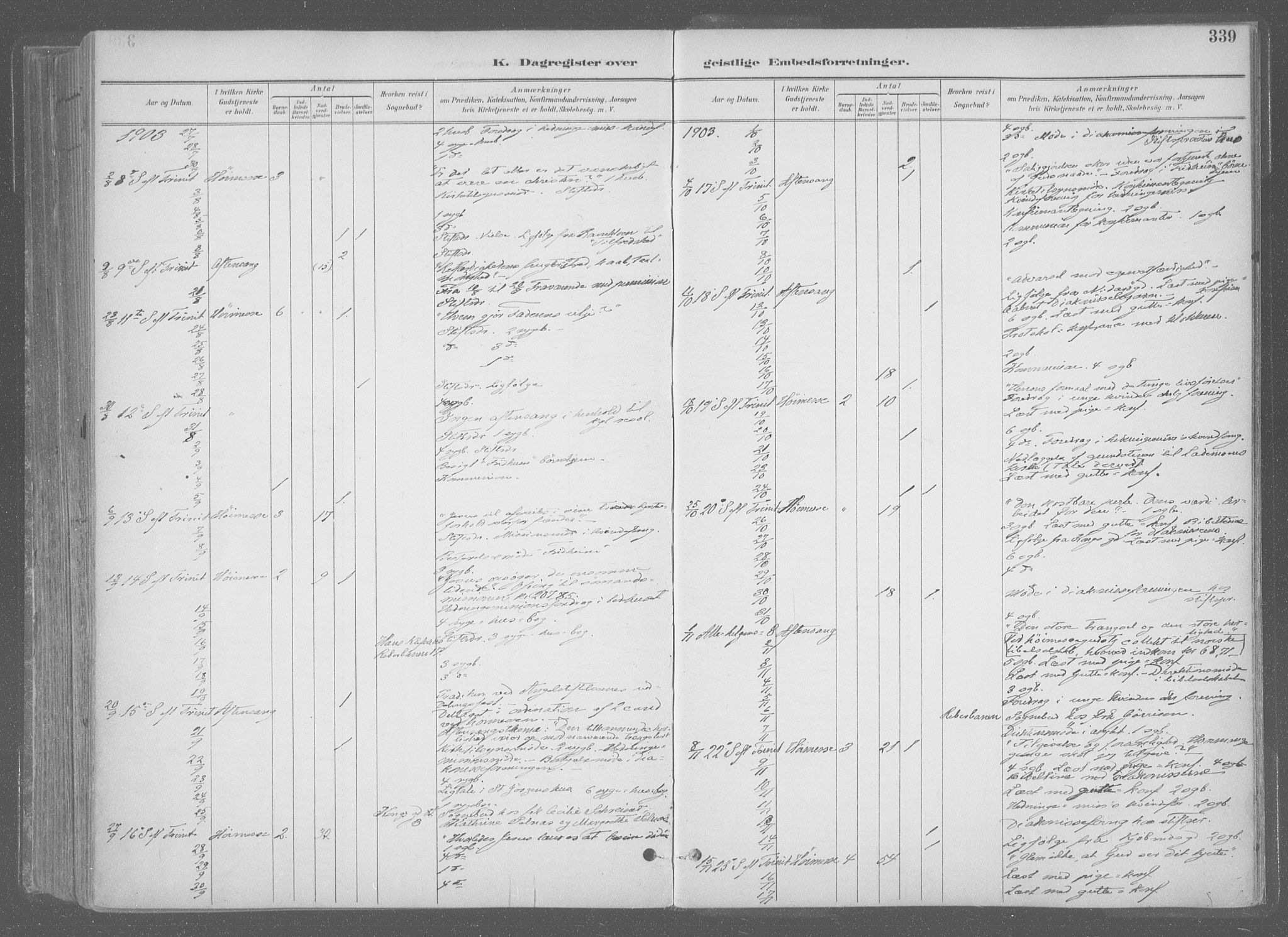 Ministerialprotokoller, klokkerbøker og fødselsregistre - Sør-Trøndelag, SAT/A-1456/601/L0064: Parish register (official) no. 601A31, 1891-1911, p. 339