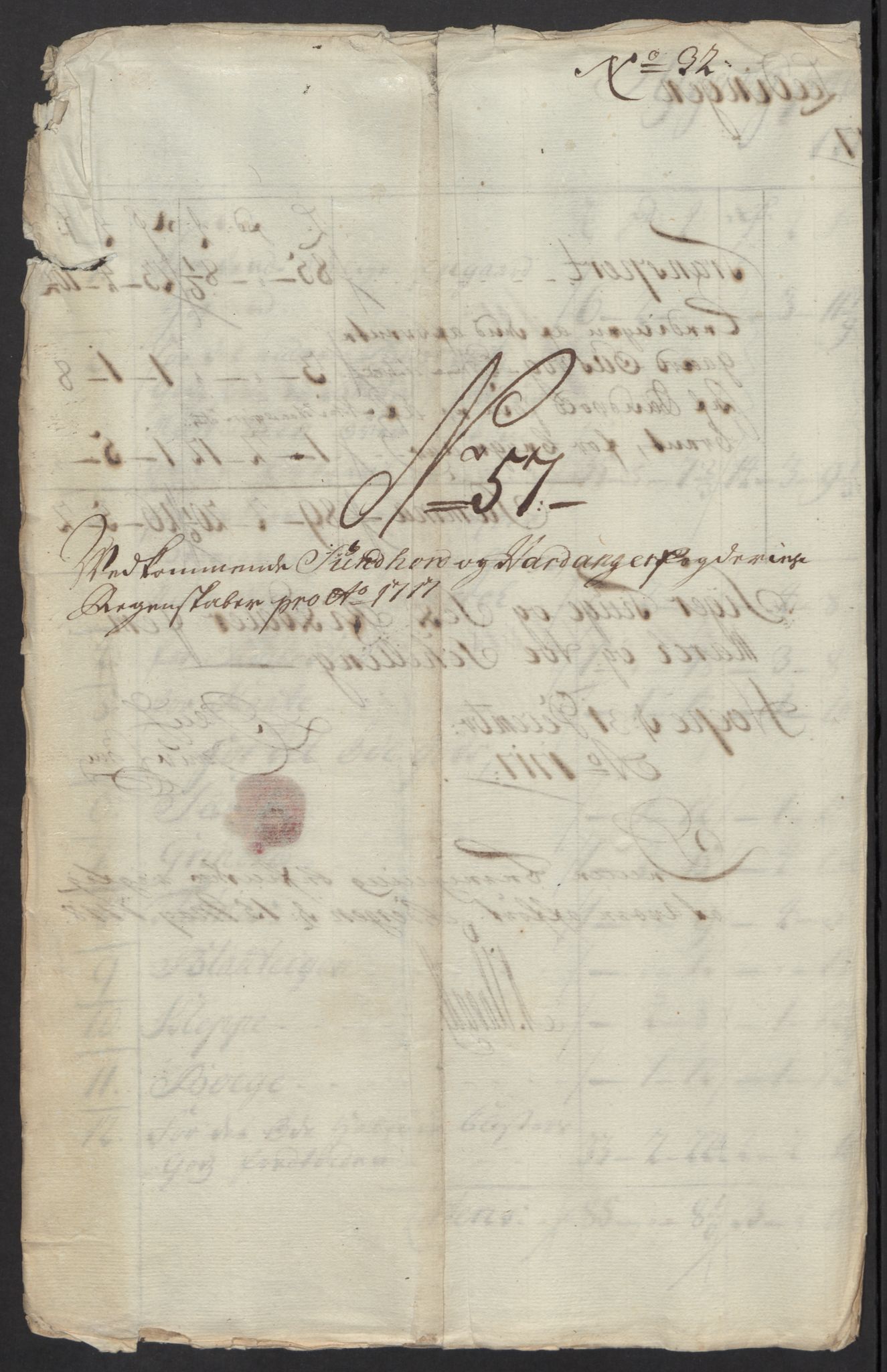 Rentekammeret inntil 1814, Reviderte regnskaper, Fogderegnskap, AV/RA-EA-4092/R48/L2994: Fogderegnskap Sunnhordland og Hardanger, 1717, p. 307