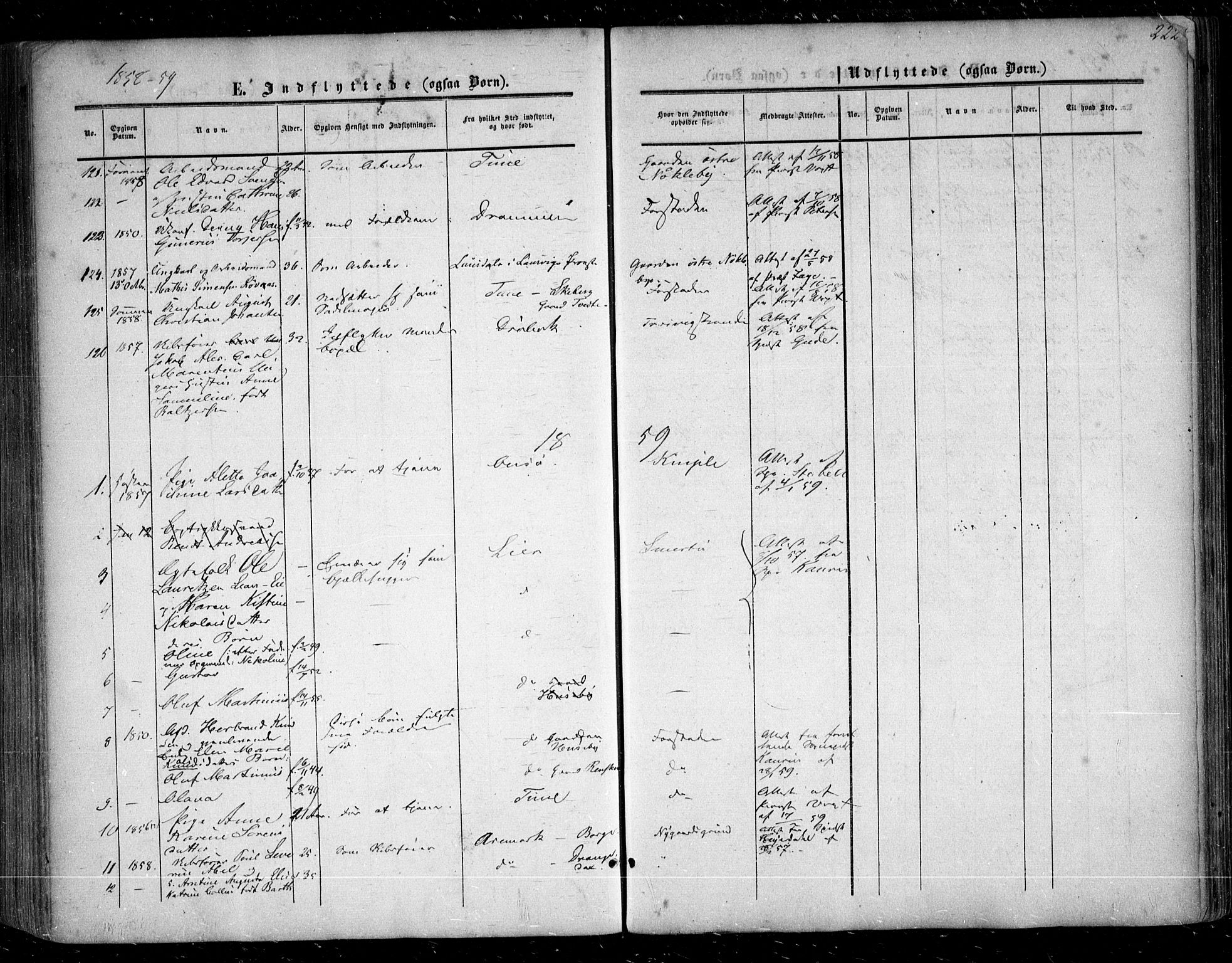 Glemmen prestekontor Kirkebøker, SAO/A-10908/F/Fa/L0007: Parish register (official) no. 7, 1853-1862, p. 222