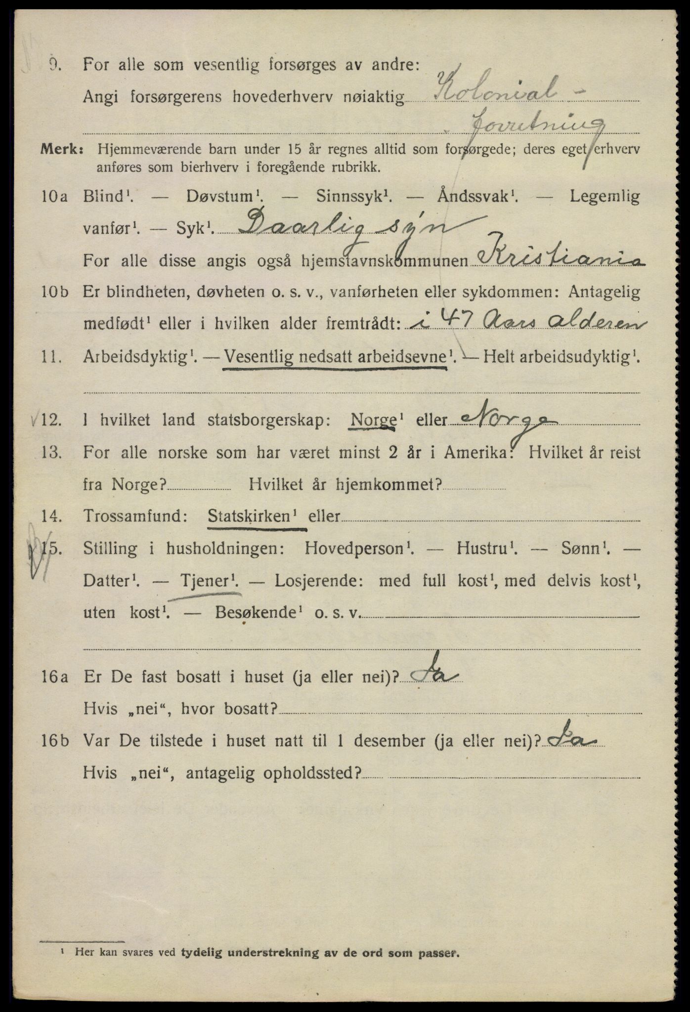 SAO, 1920 census for Kristiania, 1920, p. 310110