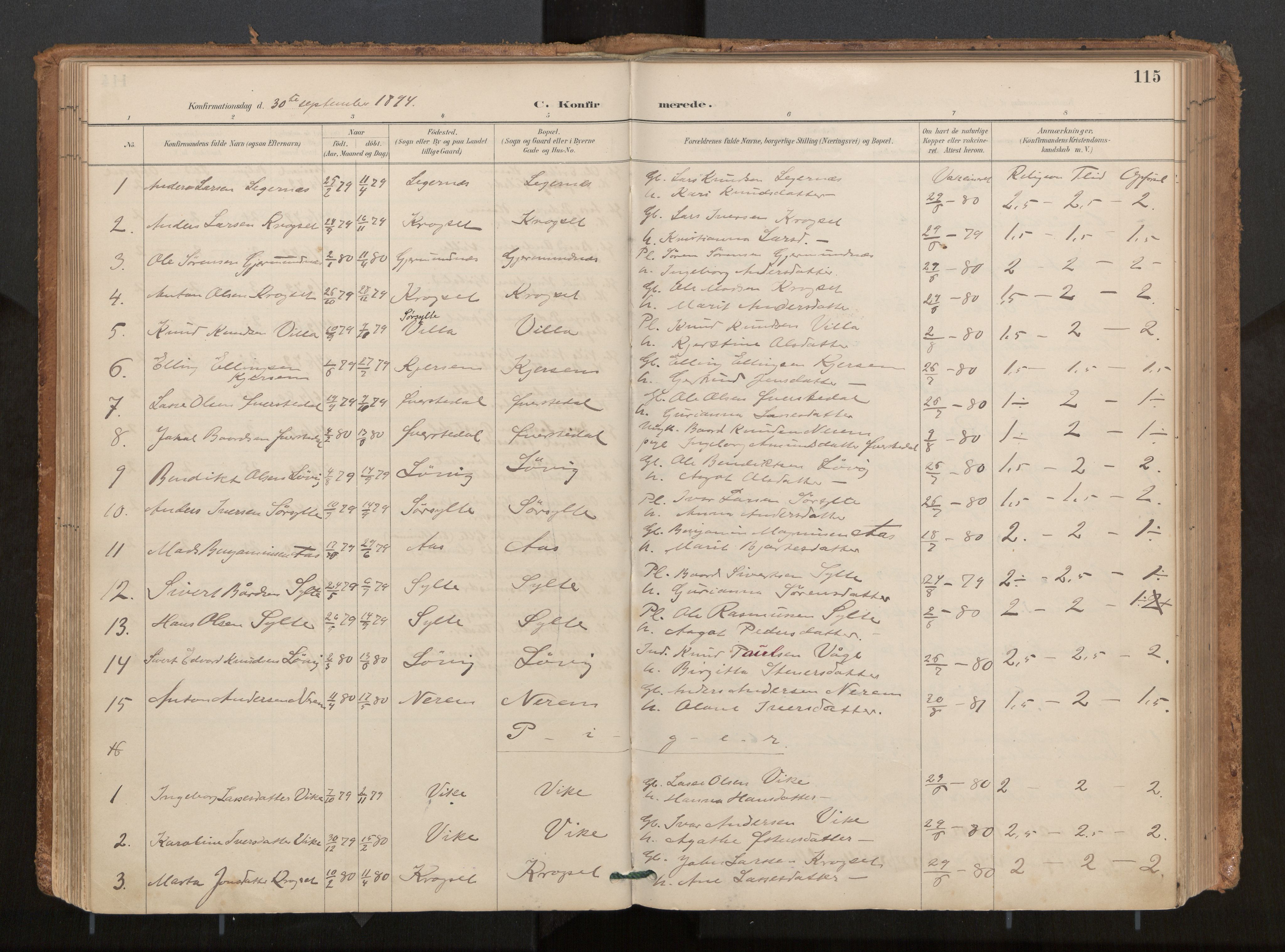 Ministerialprotokoller, klokkerbøker og fødselsregistre - Møre og Romsdal, AV/SAT-A-1454/541/L0545a: Parish register (official) no. 541A03, 1887-1912, p. 115