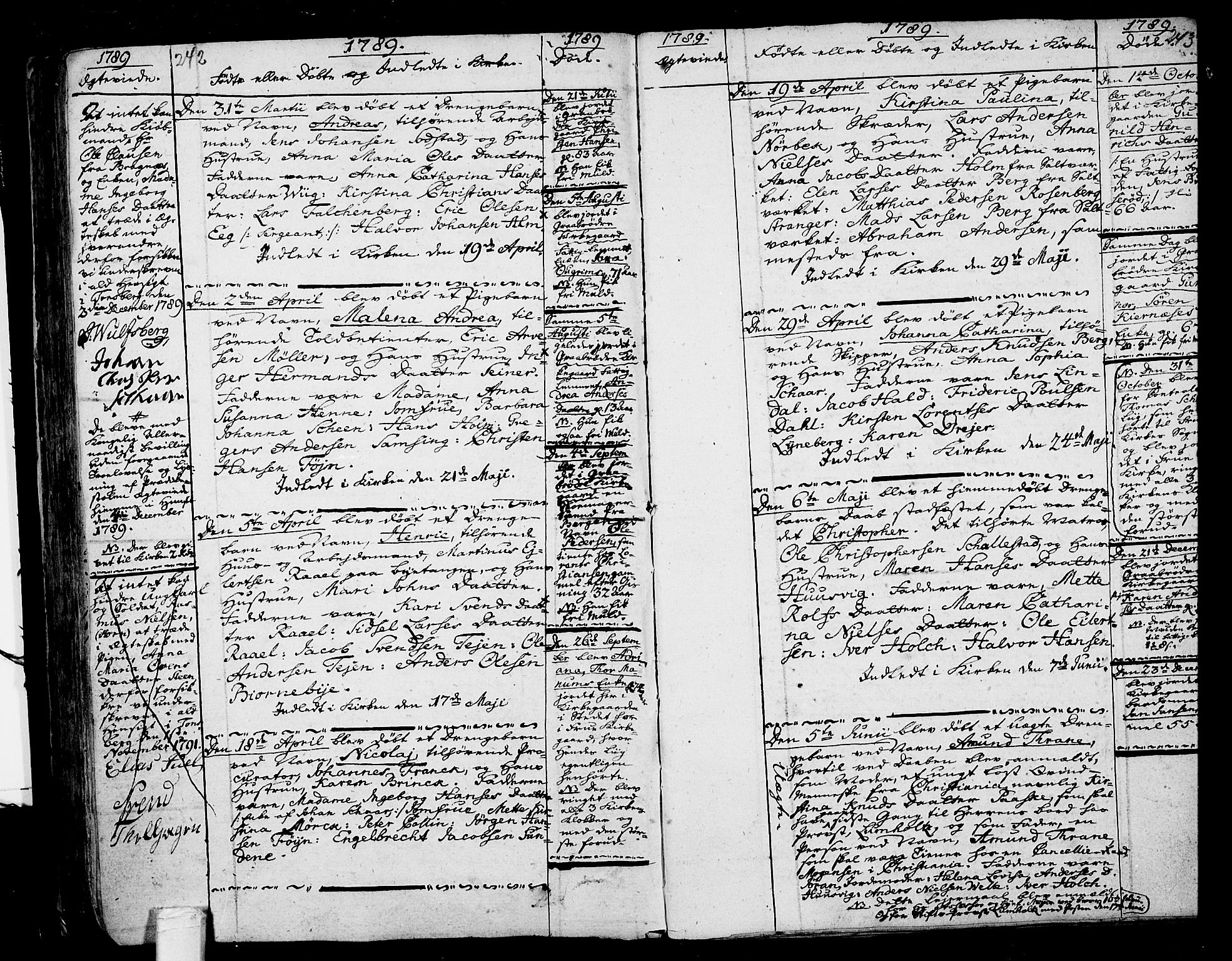 Tønsberg kirkebøker, SAKO/A-330/F/Fb/L0001: Parish register (official) no. II 1, 1690-1796, p. 242-243