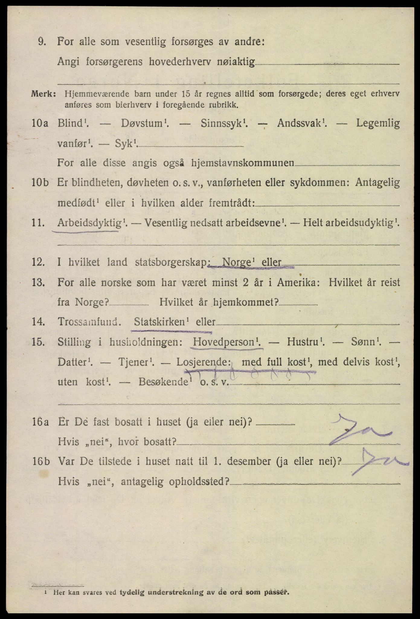 SAK, 1920 census for Hornnes, 1920, p. 700