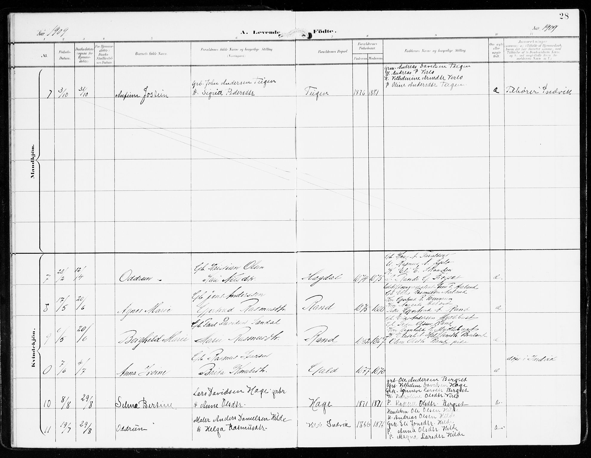 Innvik sokneprestembete, AV/SAB-A-80501: Parish register (official) no. D 2, 1900-1921, p. 28