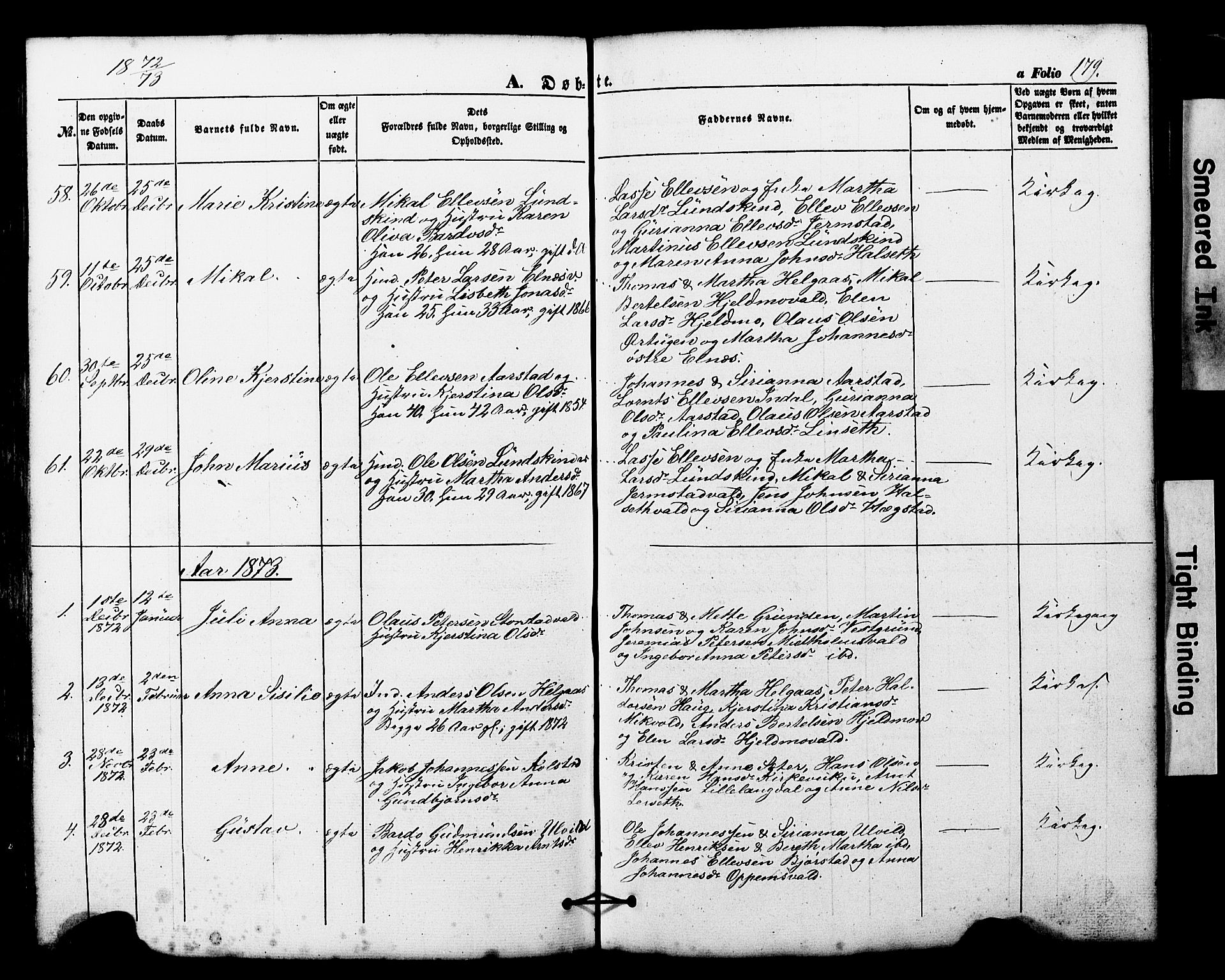 Ministerialprotokoller, klokkerbøker og fødselsregistre - Nord-Trøndelag, SAT/A-1458/724/L0268: Parish register (copy) no. 724C04, 1846-1878, p. 179