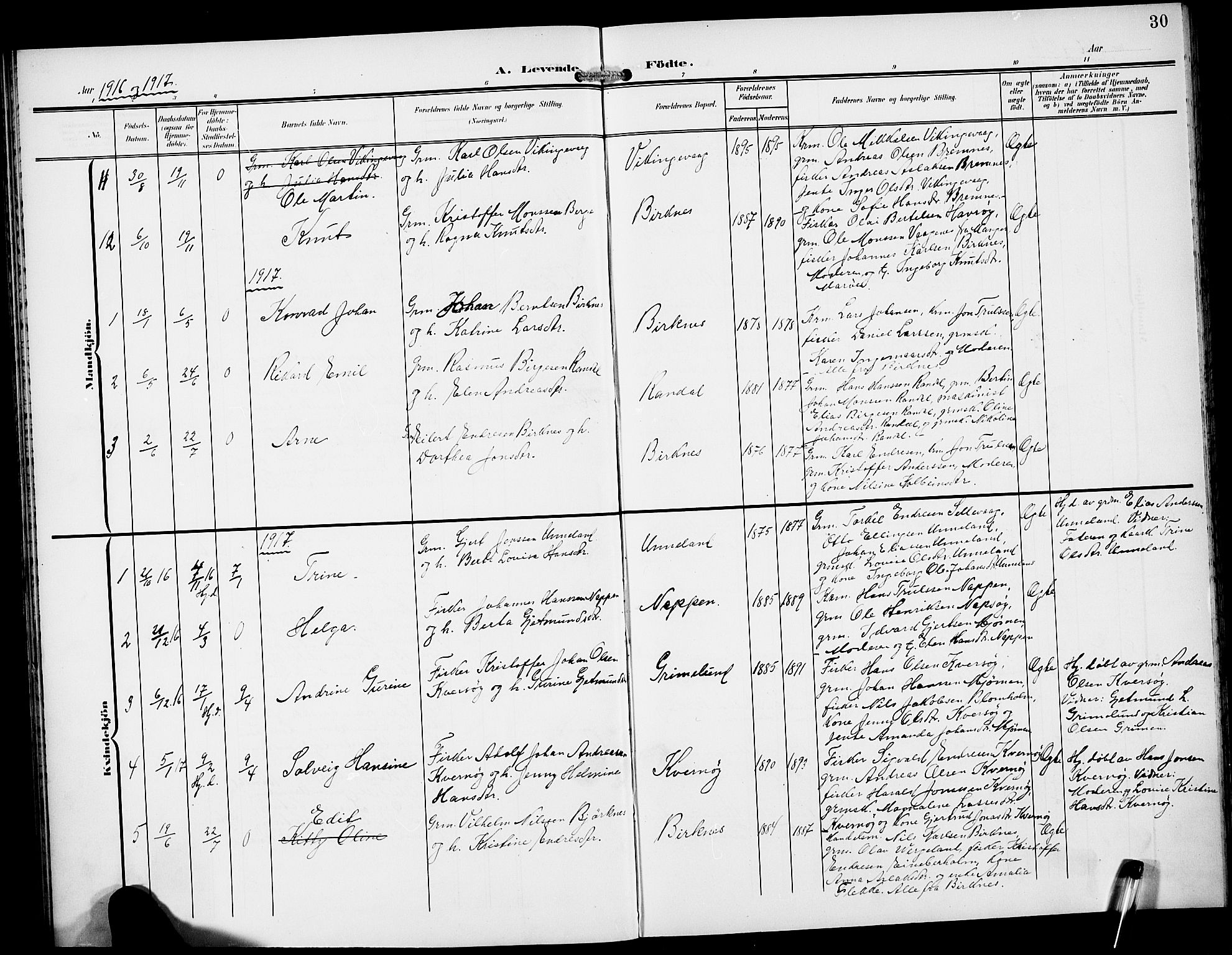 Gulen sokneprestembete, AV/SAB-A-80201/H/Hab/Habd/L0001: Parish register (copy) no. D 1, 1901-1924, p. 30