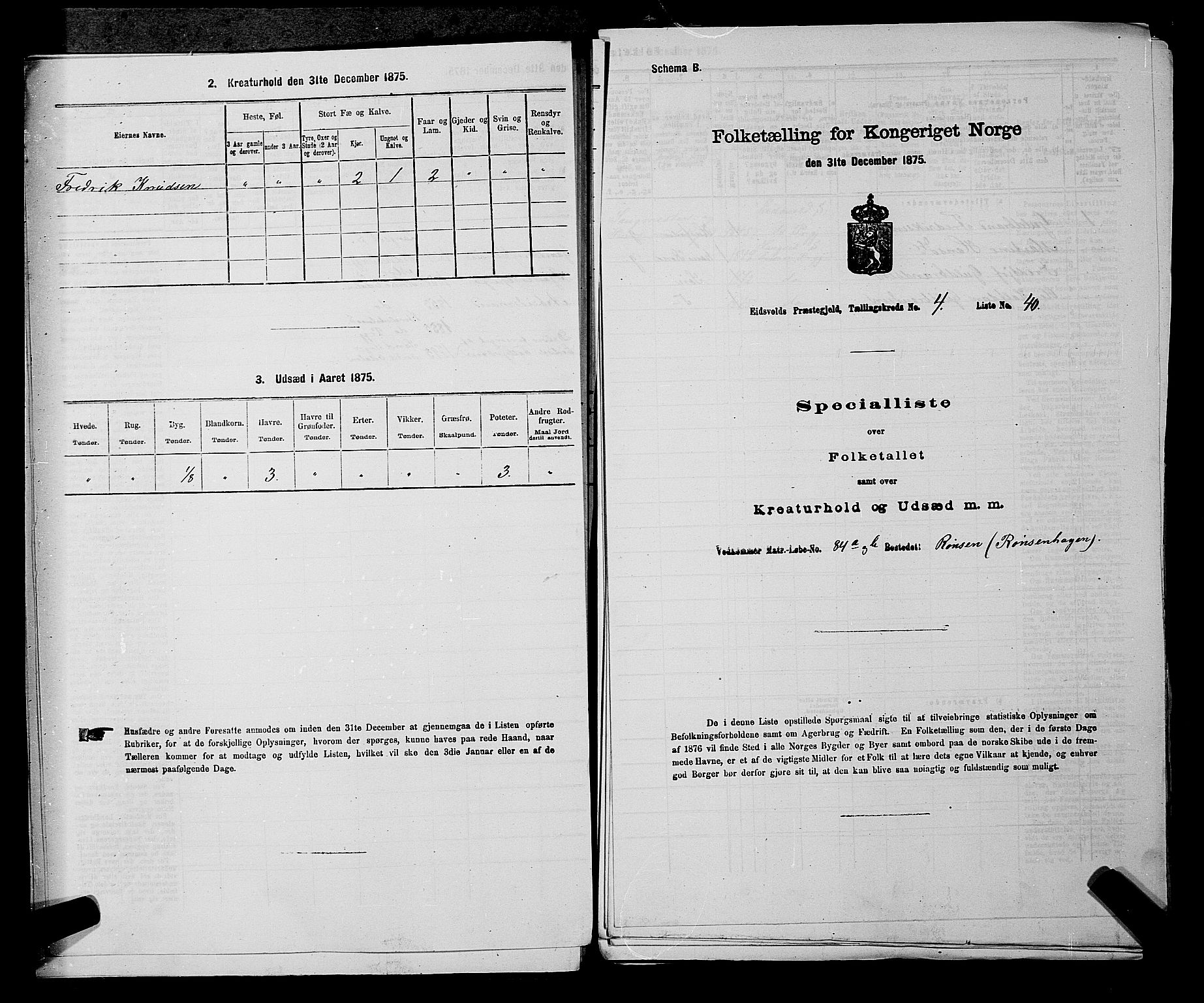 RA, 1875 census for 0237P Eidsvoll, 1875, p. 539