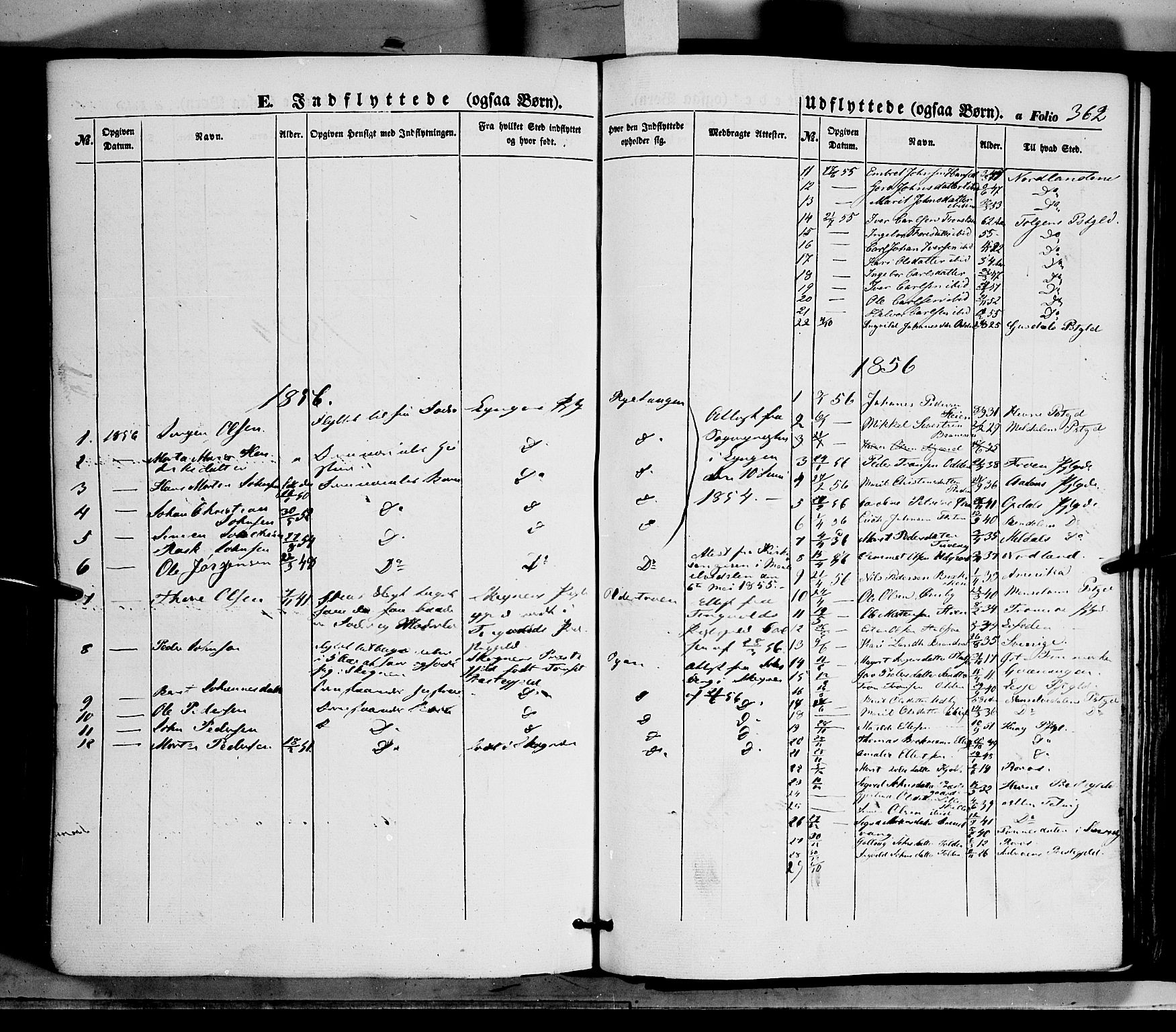Tynset prestekontor, SAH/PREST-058/H/Ha/Haa/L0020: Parish register (official) no. 20, 1848-1862, p. 362