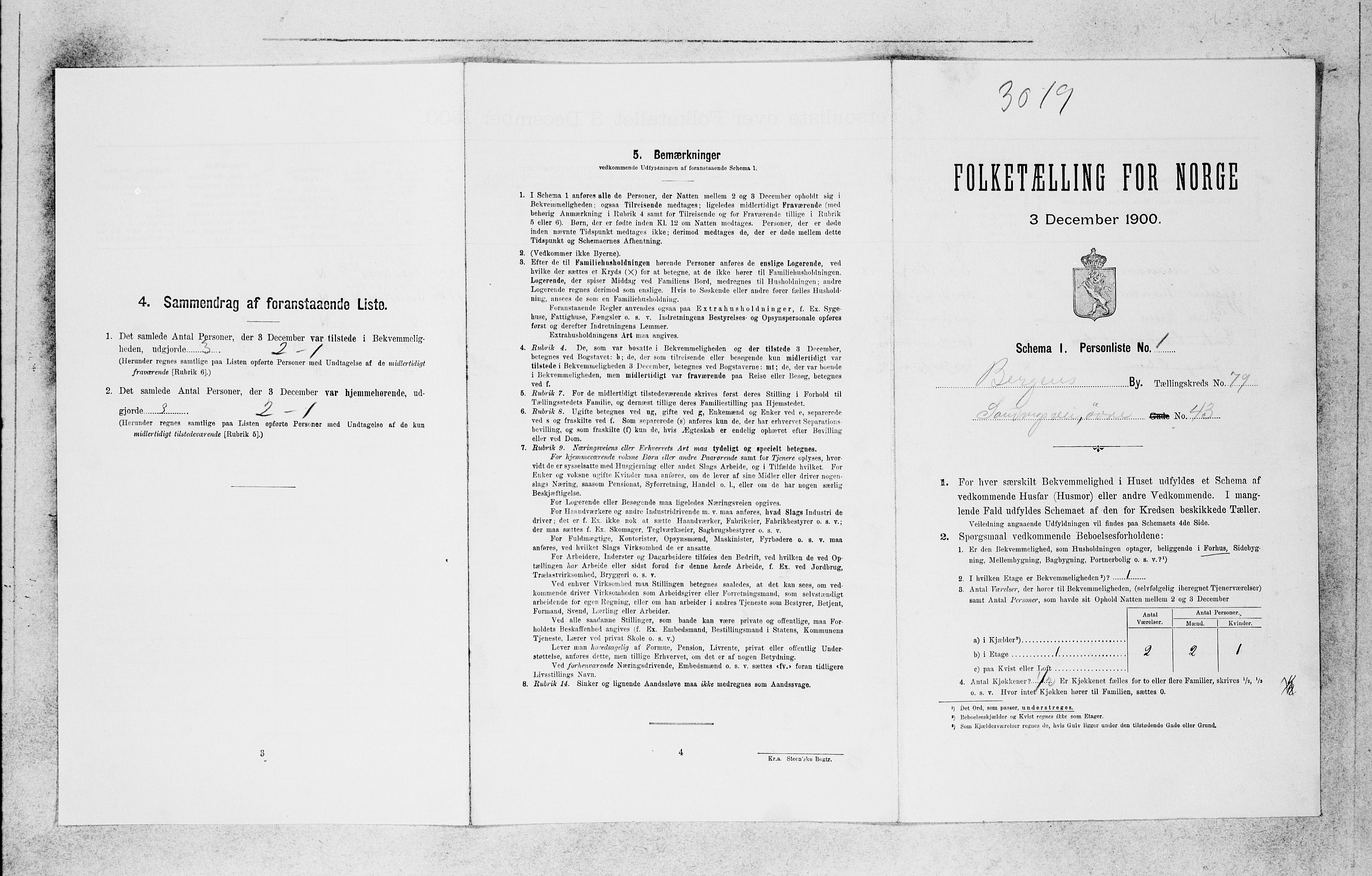 SAB, 1900 census for Bergen, 1900, p. 16332
