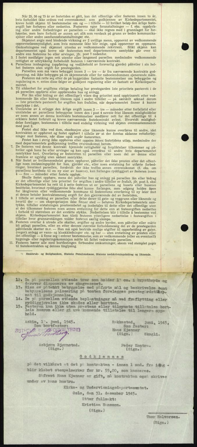 Rakkestad sorenskriveri, AV/SAO-A-10686/G/Gb/Gba/Gbab/L0012a: Mortgage book no. A12 I, 1945-1946, Diary no: : 132/1946