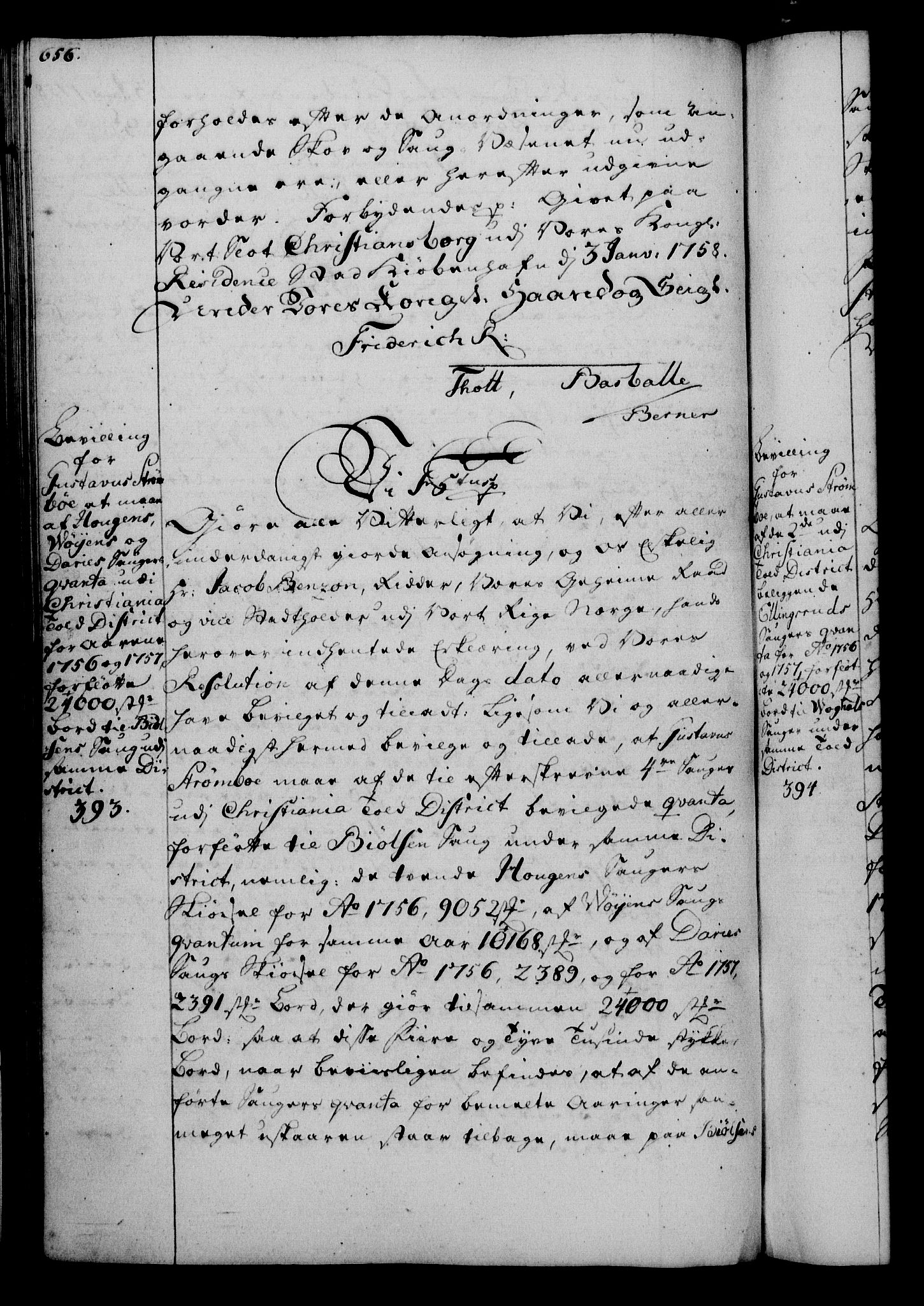 Rentekammeret, Kammerkanselliet, AV/RA-EA-3111/G/Gg/Gga/L0006: Norsk ekspedisjonsprotokoll med register (merket RK 53.6), 1749-1759, p. 656