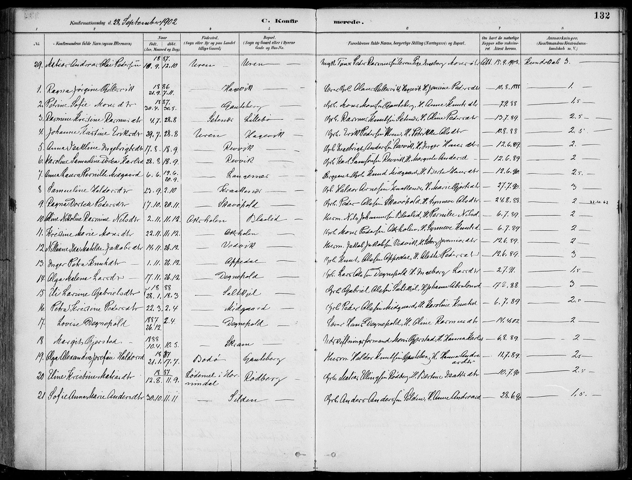 Selje sokneprestembete, AV/SAB-A-99938/H/Ha/Haa/Haac/L0002: Parish register (official) no. C  2, 1889-1904, p. 132