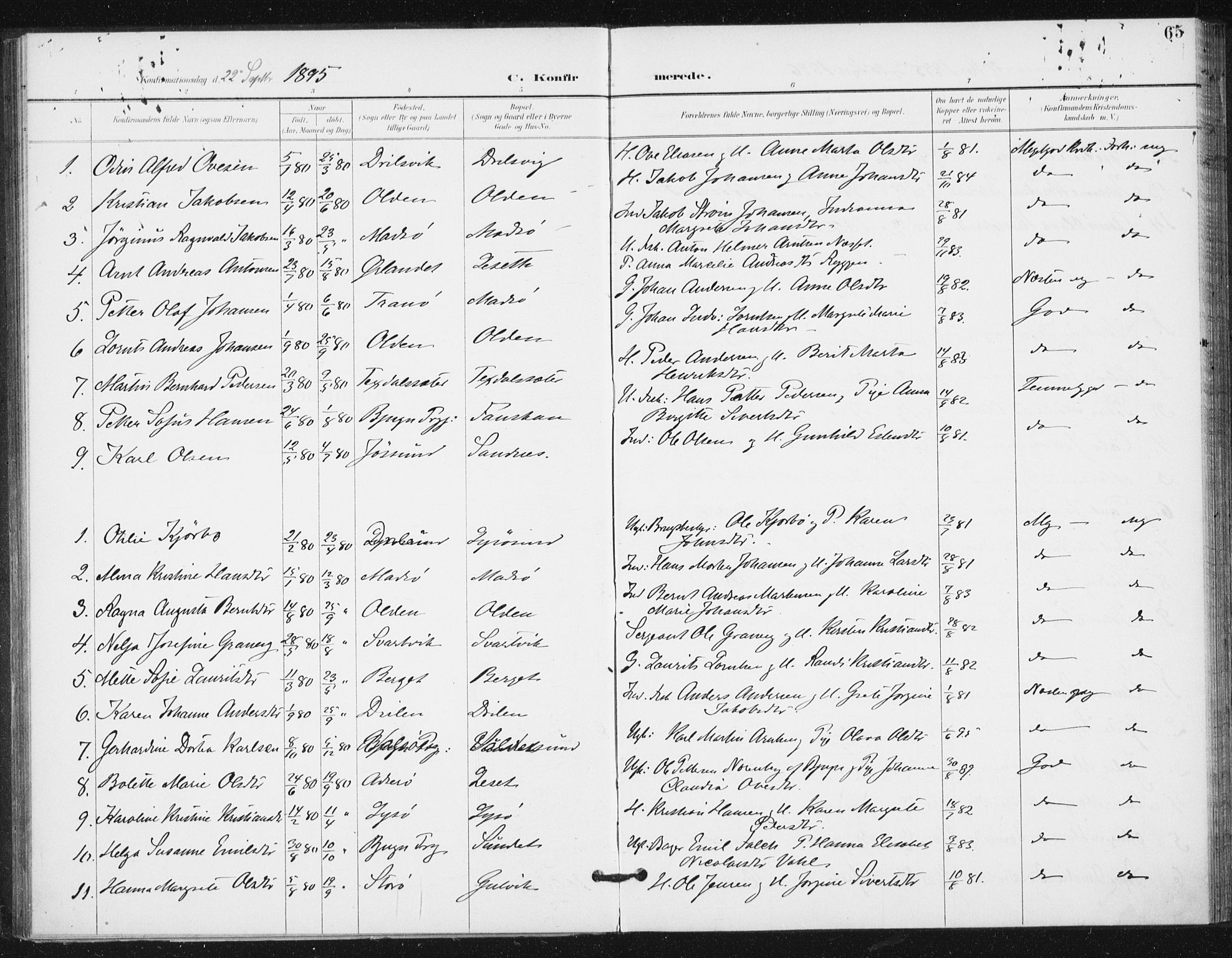 Ministerialprotokoller, klokkerbøker og fødselsregistre - Sør-Trøndelag, SAT/A-1456/654/L0664: Parish register (official) no. 654A02, 1895-1907, p. 65