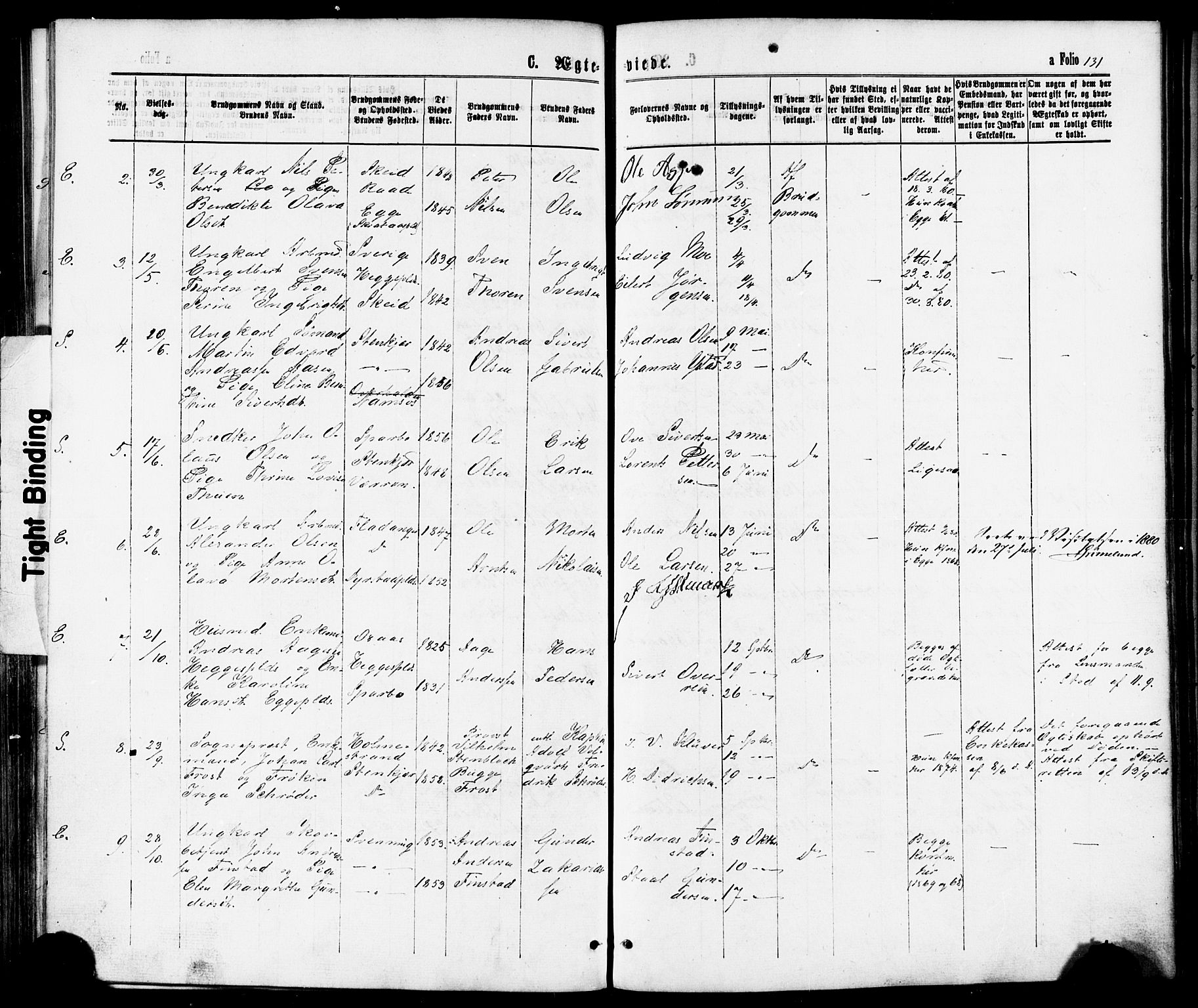 Ministerialprotokoller, klokkerbøker og fødselsregistre - Nord-Trøndelag, AV/SAT-A-1458/739/L0370: Parish register (official) no. 739A02, 1868-1881, p. 131