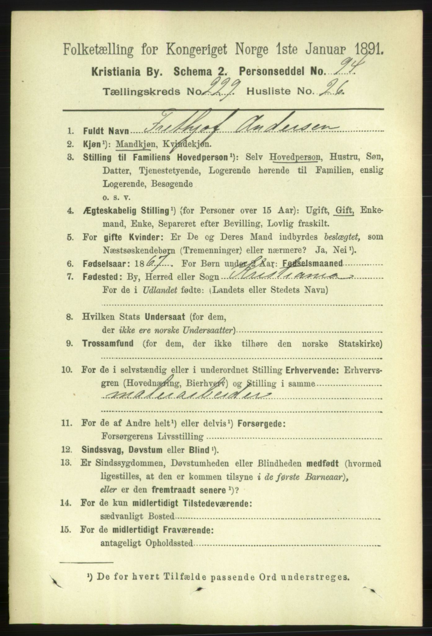 RA, 1891 census for 0301 Kristiania, 1891, p. 141242
