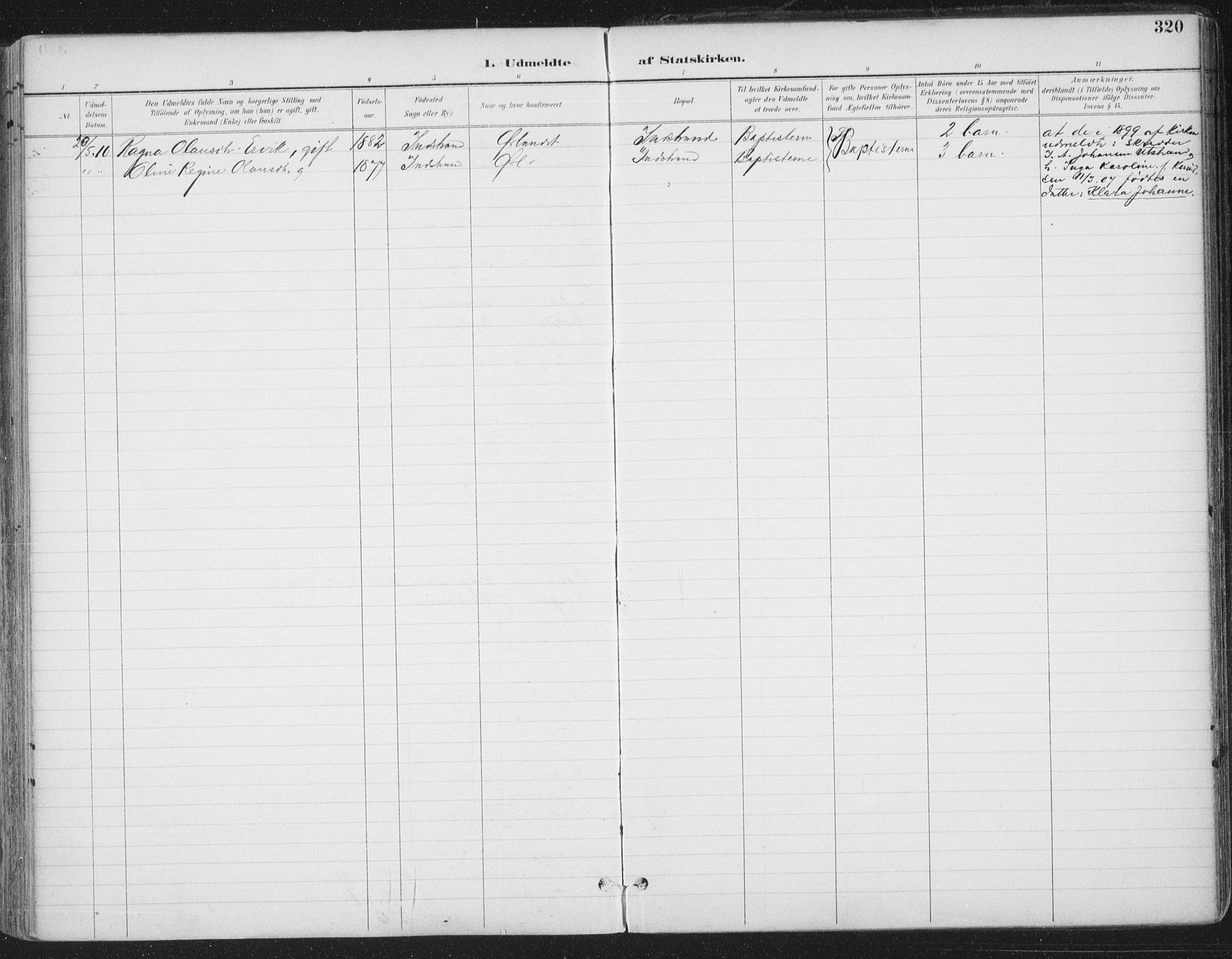 Ministerialprotokoller, klokkerbøker og fødselsregistre - Sør-Trøndelag, SAT/A-1456/659/L0743: Parish register (official) no. 659A13, 1893-1910, p. 320