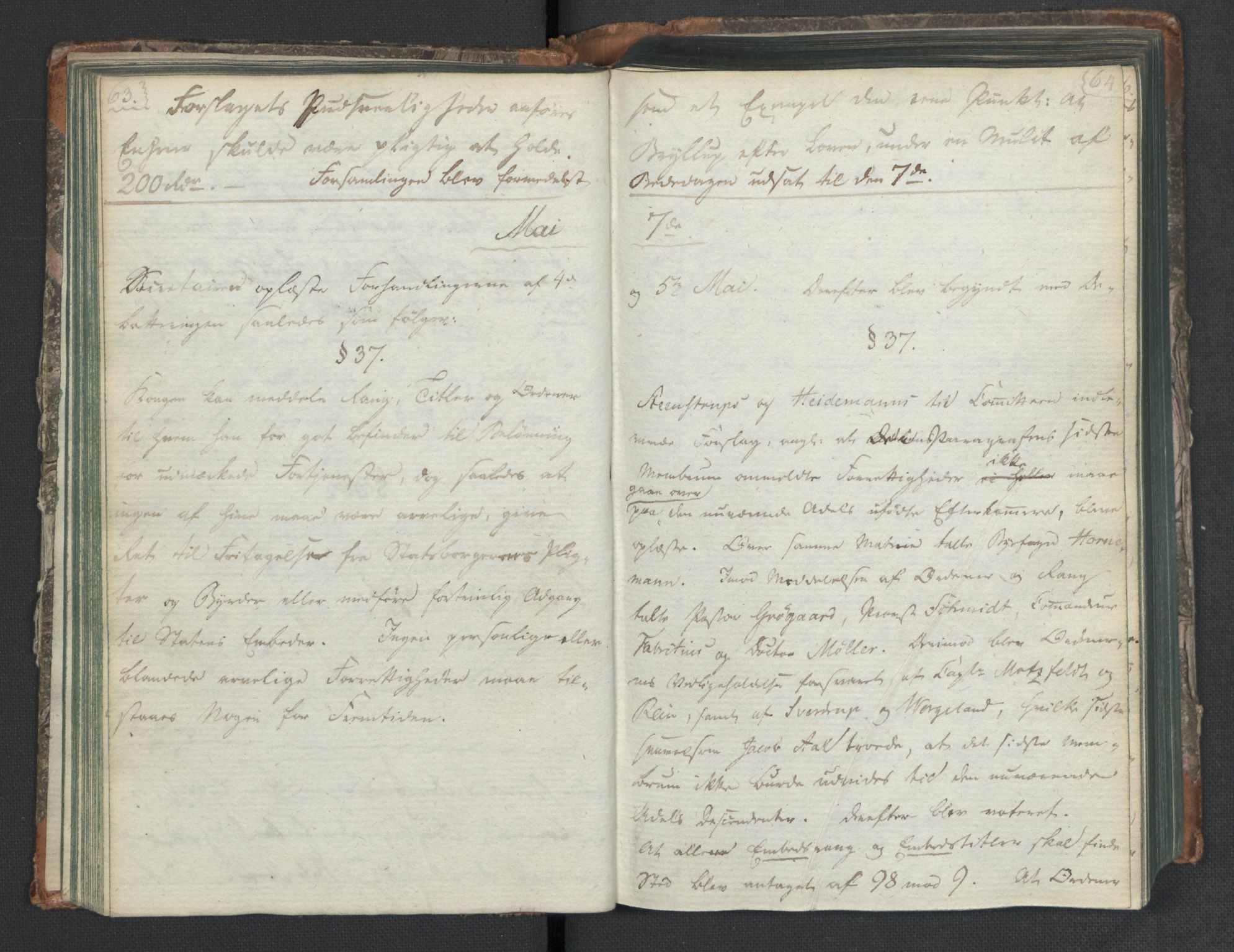Manuskriptsamlingen, RA/EA-3667/H/L0021: Byfogd Gregers Winther Wulfbergs dagbok under Riksforsamlingen på Eidsvoll, 1814, p. 63-64