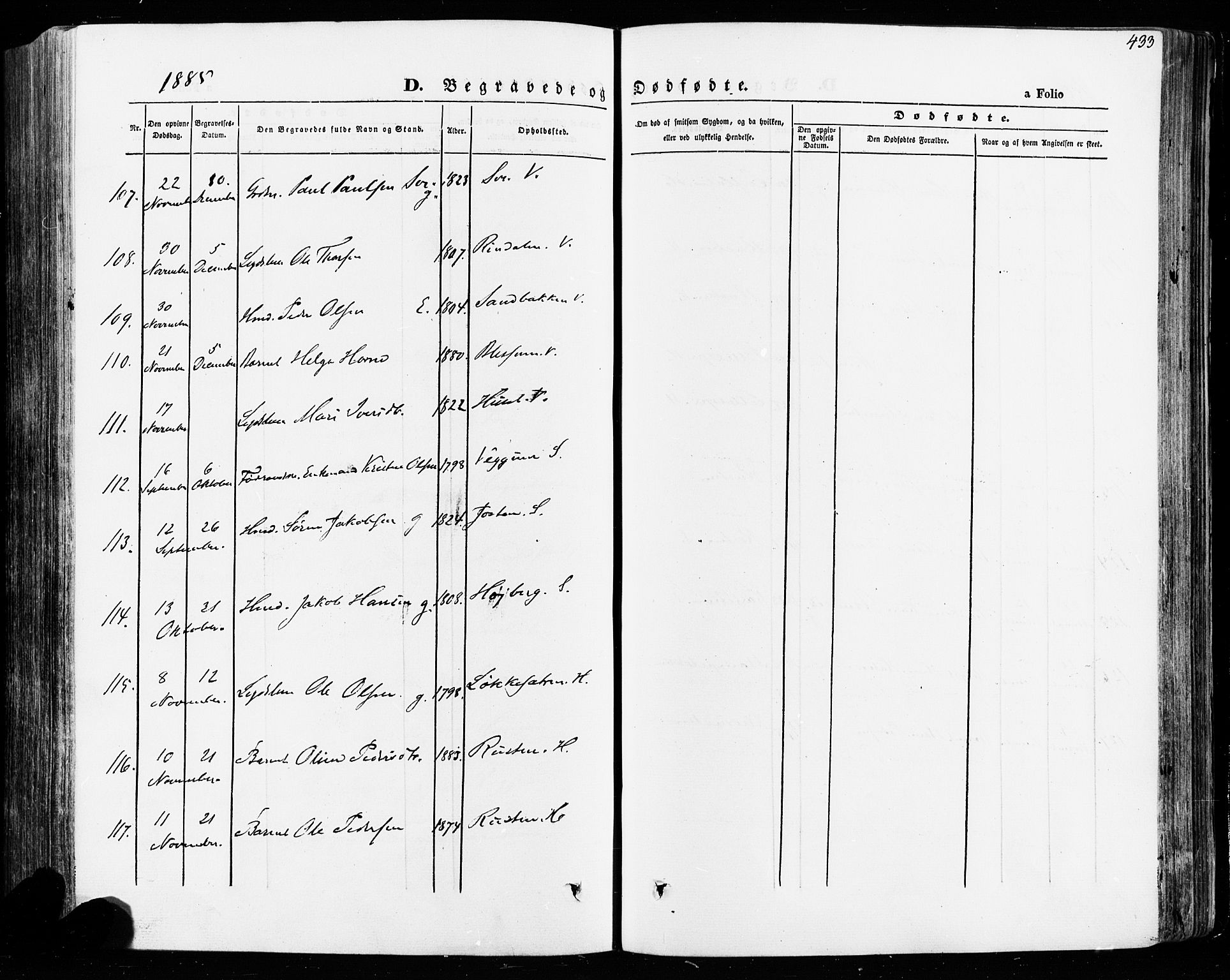 Vågå prestekontor, AV/SAH-PREST-076/H/Ha/Haa/L0007: Parish register (official) no. 7 /1, 1872-1886, p. 433