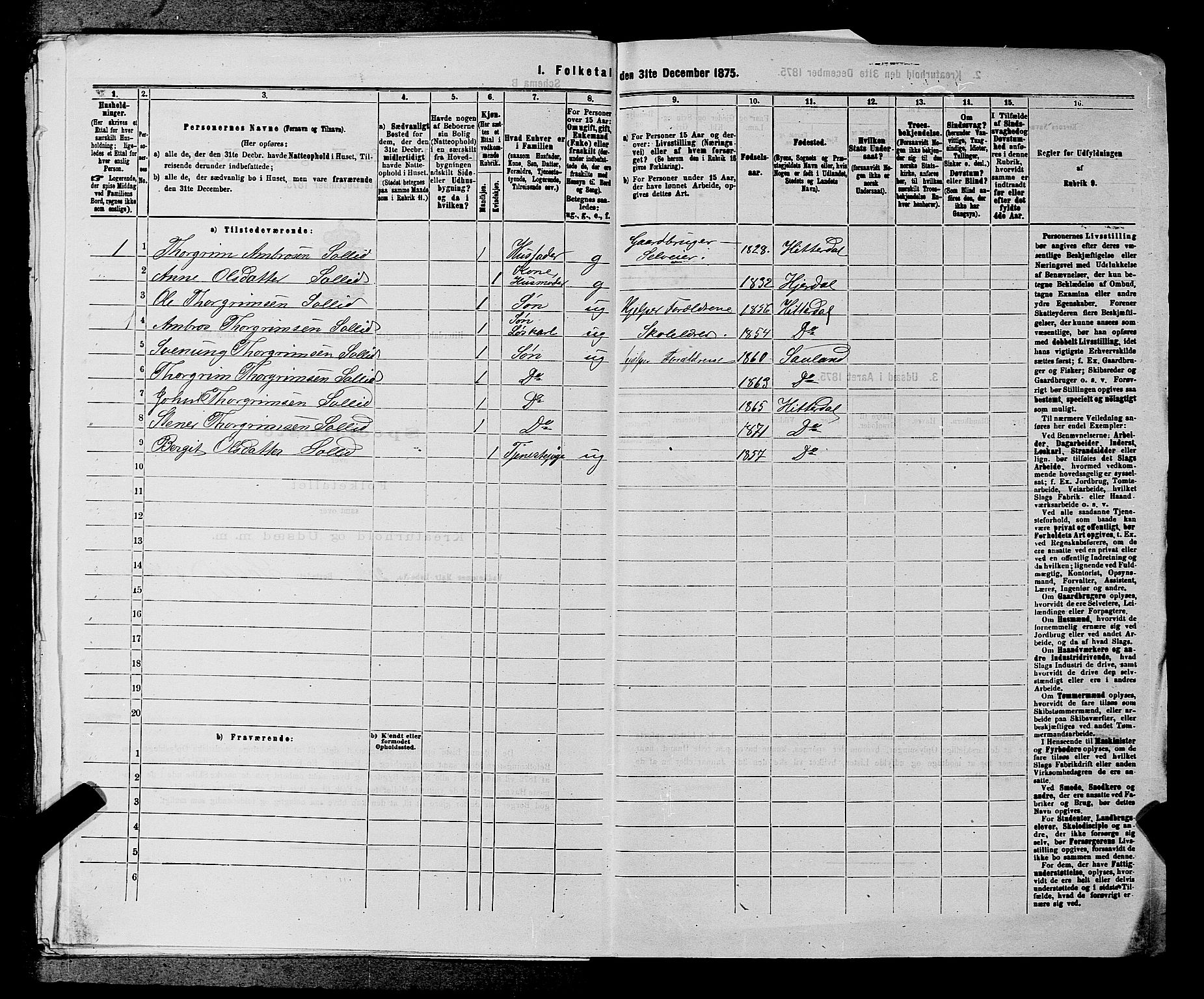 SAKO, 1875 census for 0823P Heddal, 1875, p. 351