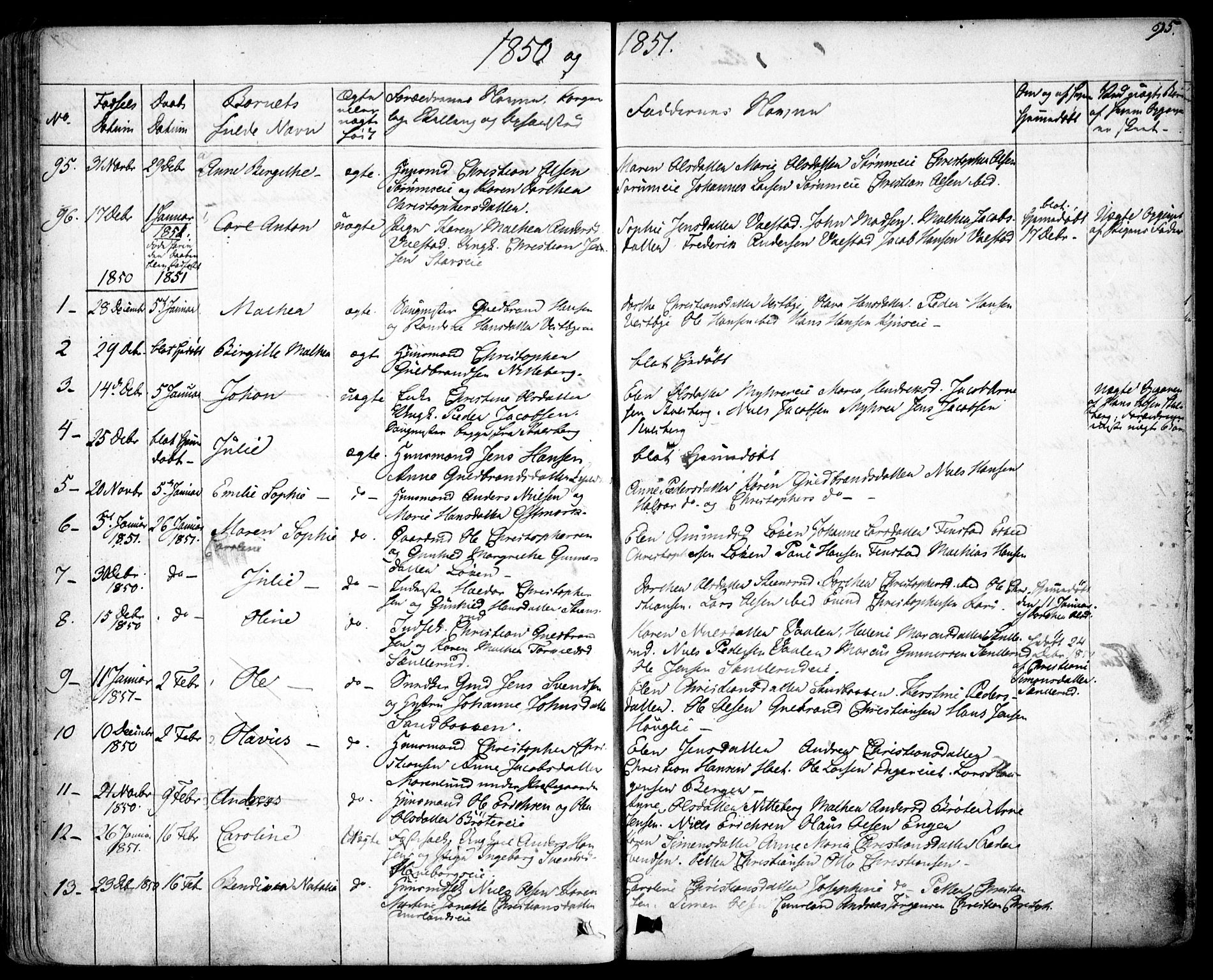Skedsmo prestekontor Kirkebøker, SAO/A-10033a/F/Fa/L0009: Parish register (official) no. I 9, 1830-1853, p. 95