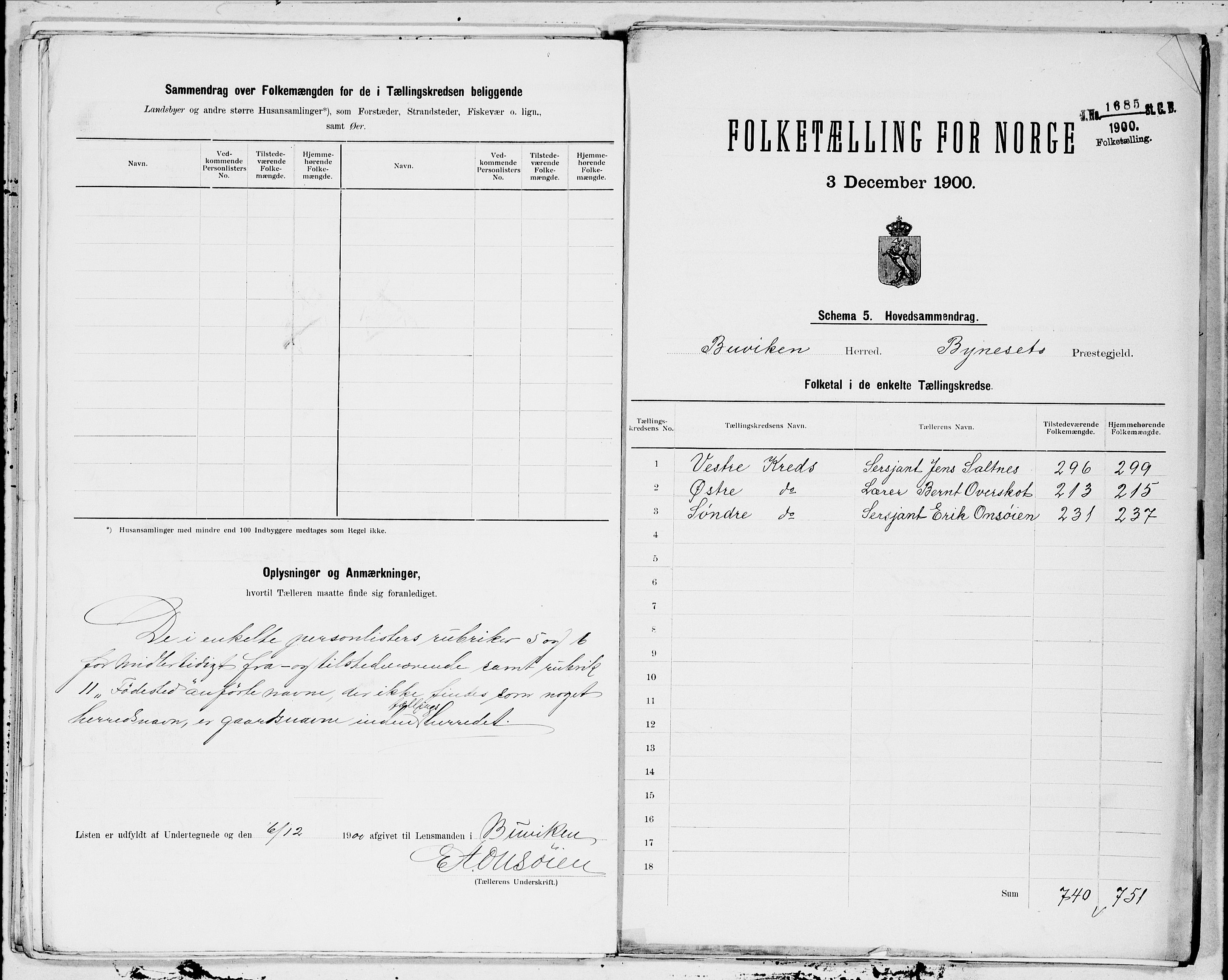 SAT, 1900 census for Buvik, 1900, p. 8