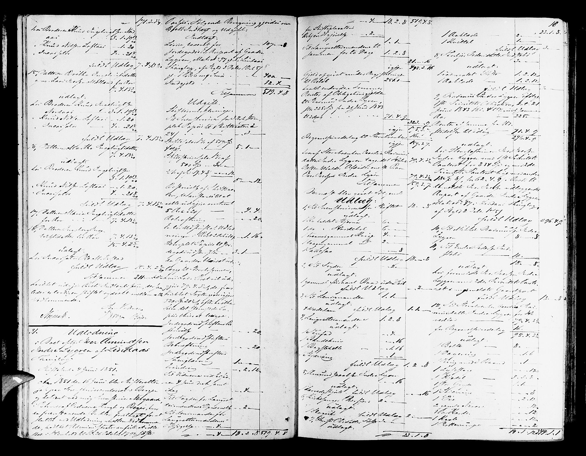 Nordhordland sorenskrivar, AV/SAB-A-2901/1/H/Hd/Hda/L0005: Skifteutlodningsprotokollar, 1851-1857, p. 17b-18a