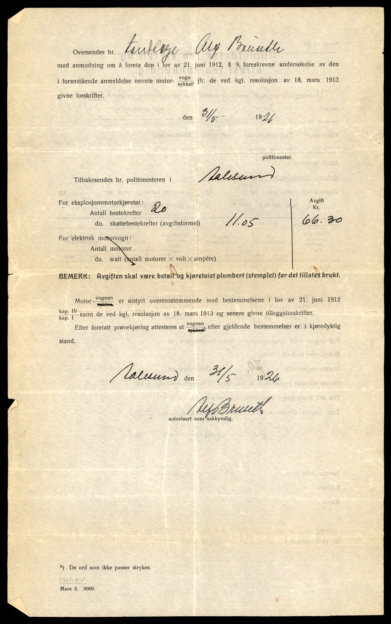 Møre og Romsdal vegkontor - Ålesund trafikkstasjon, SAT/A-4099/F/Fe/L0009: Registreringskort for kjøretøy T 896 - T 1049, 1927-1998, p. 662