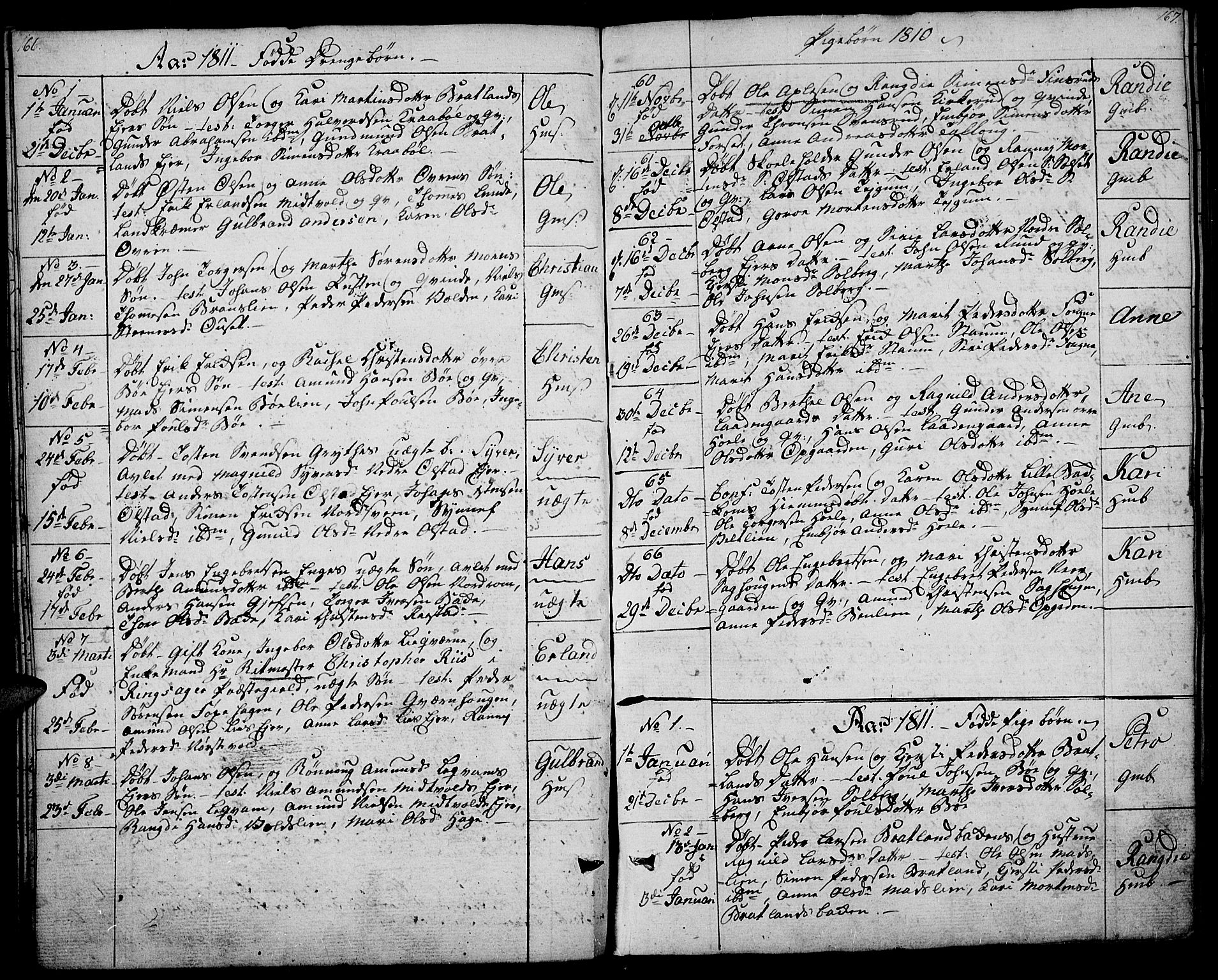 Gausdal prestekontor, SAH/PREST-090/H/Ha/Haa/L0004: Parish register (official) no. 4, 1809-1817, p. 166-167