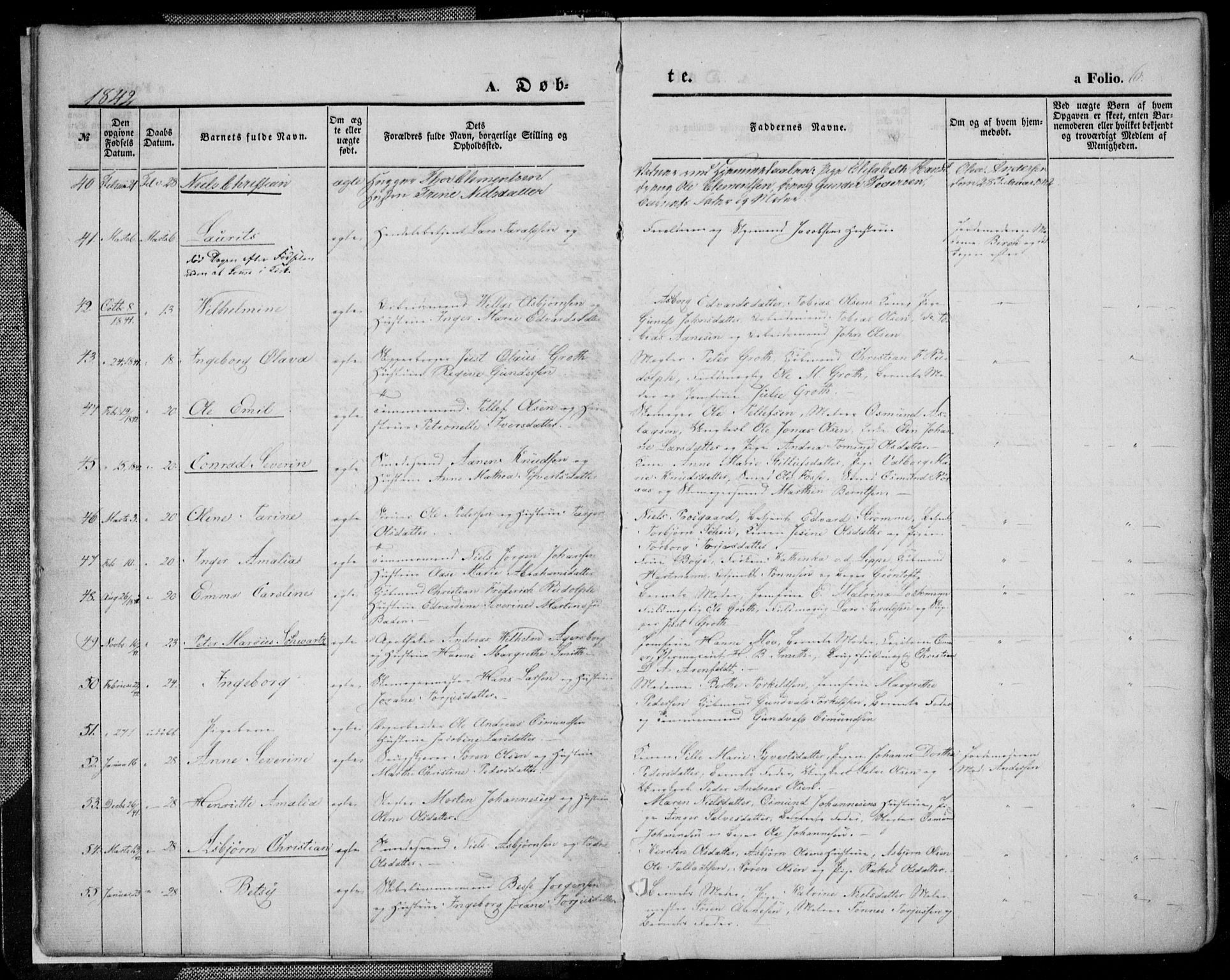 Kristiansand domprosti, AV/SAK-1112-0006/F/Fa/L0013: Parish register (official) no. A 13, 1842-1851, p. 6