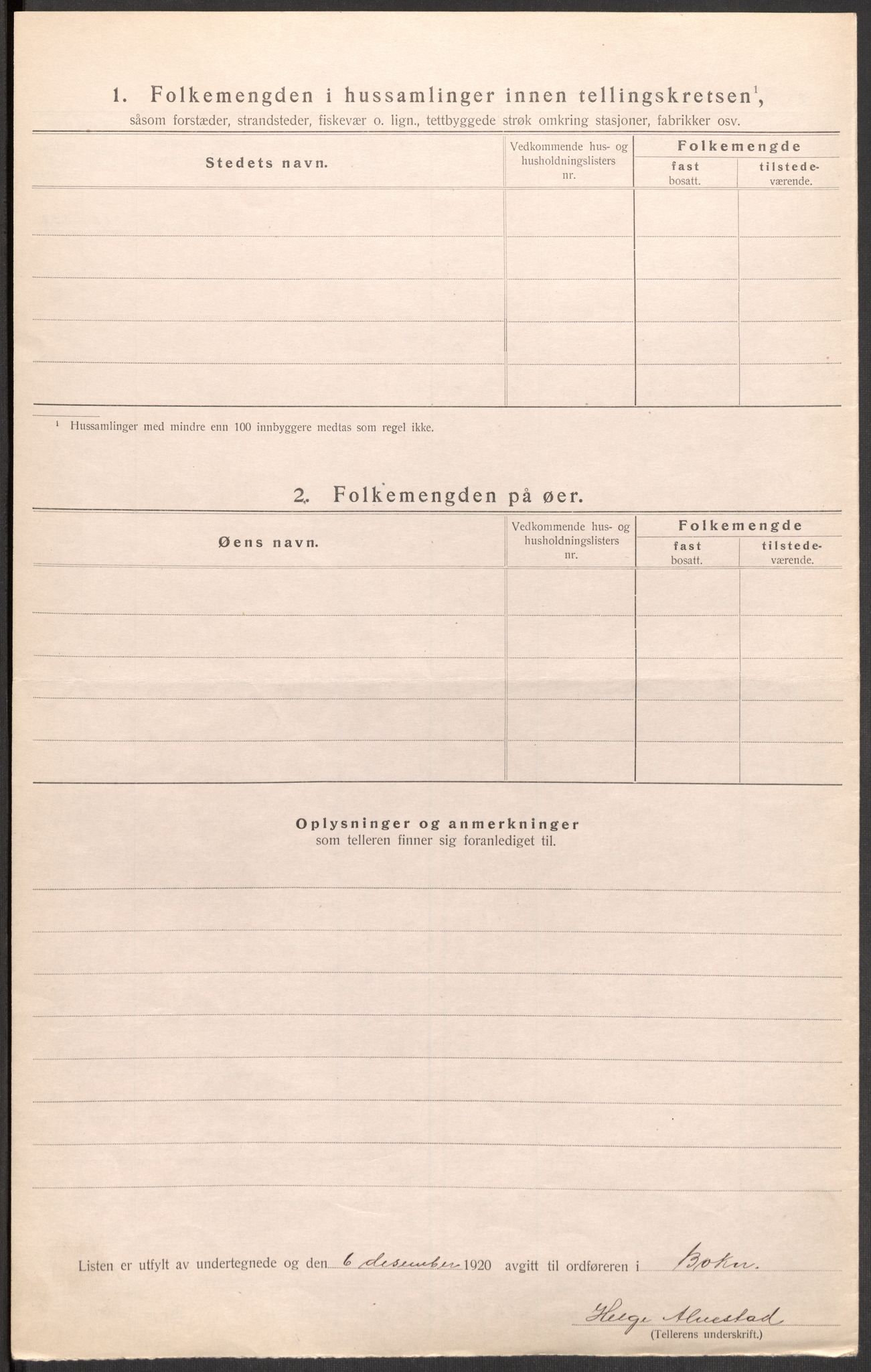 SAST, 1920 census for Bokn, 1920, p. 14